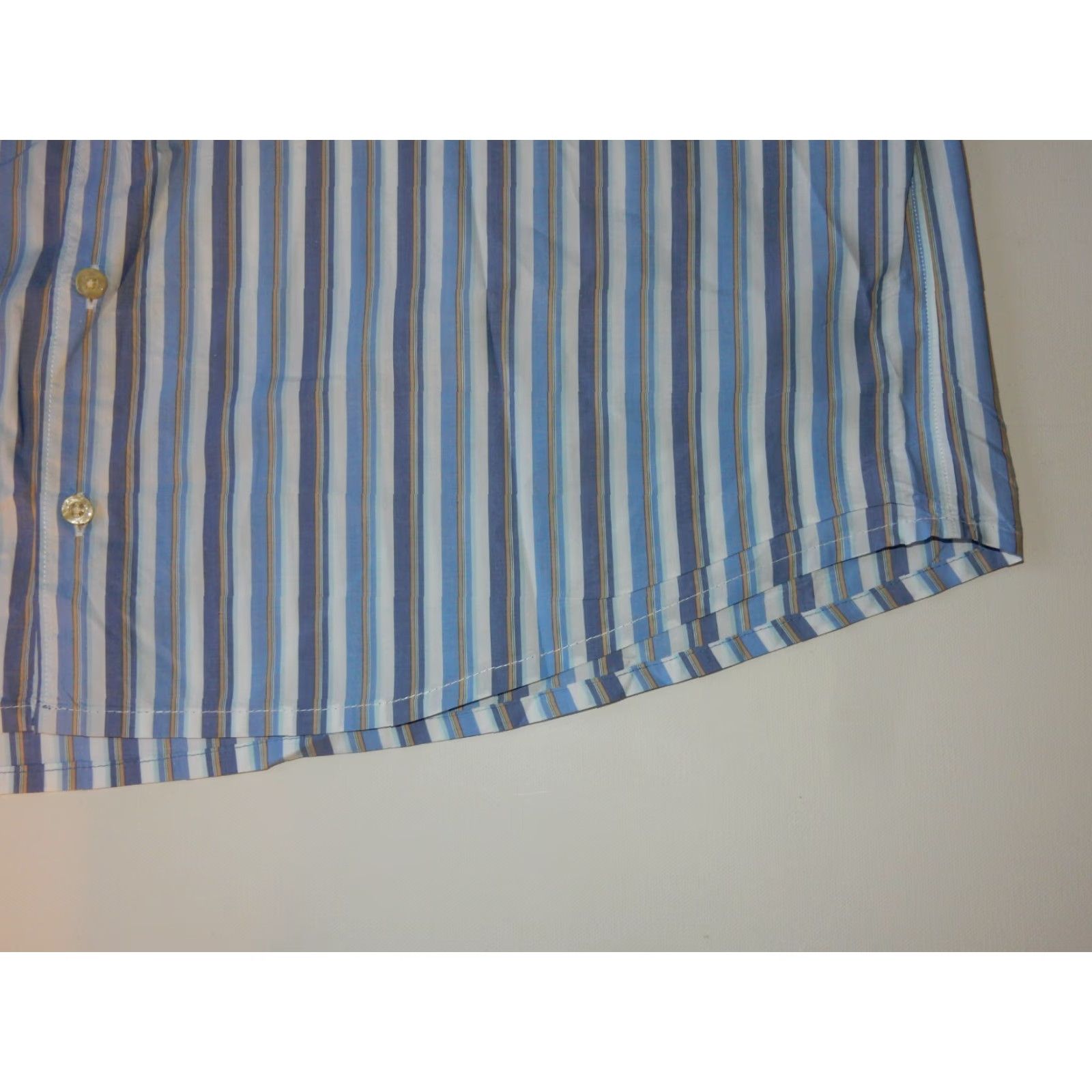 Vintage VINTAGE Scott Barber Men's Button-Up Shirt XL Long Sleeve Blue Striped Shirt Size US XL / EU 56 / 4 - 2 Thumbnail