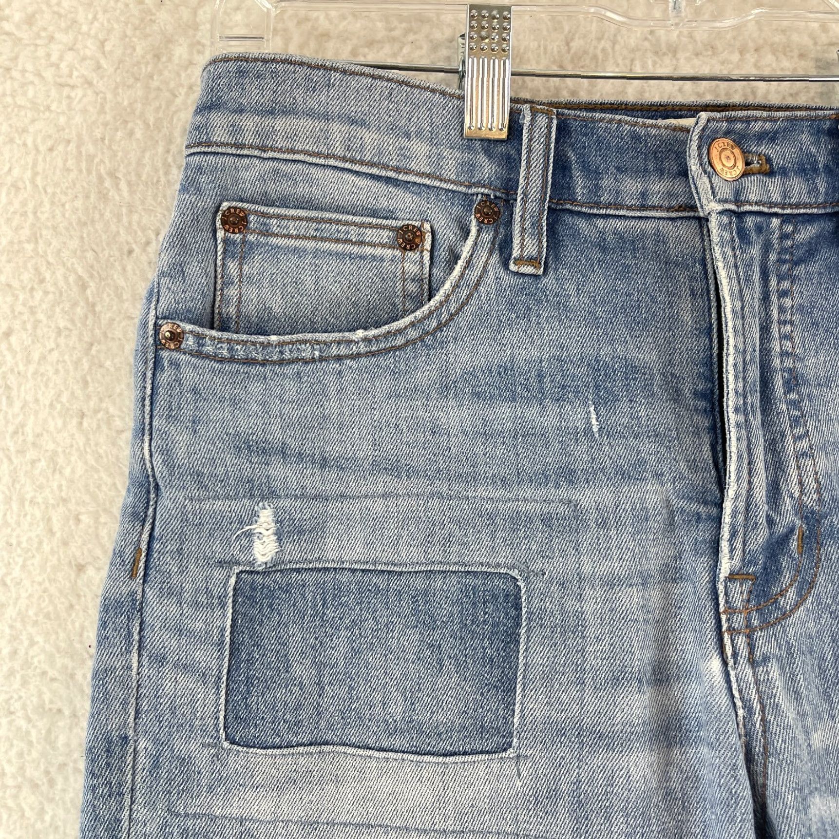 J.Crew J.CREW Jeans Womens Crop Mid-Rise Distressed Blue Denim Size 28 Pants 5-Pocket 26 Inseam Casual Vintage Inspired Size 28" / US 6 / IT 42 - 5 Thumbnail