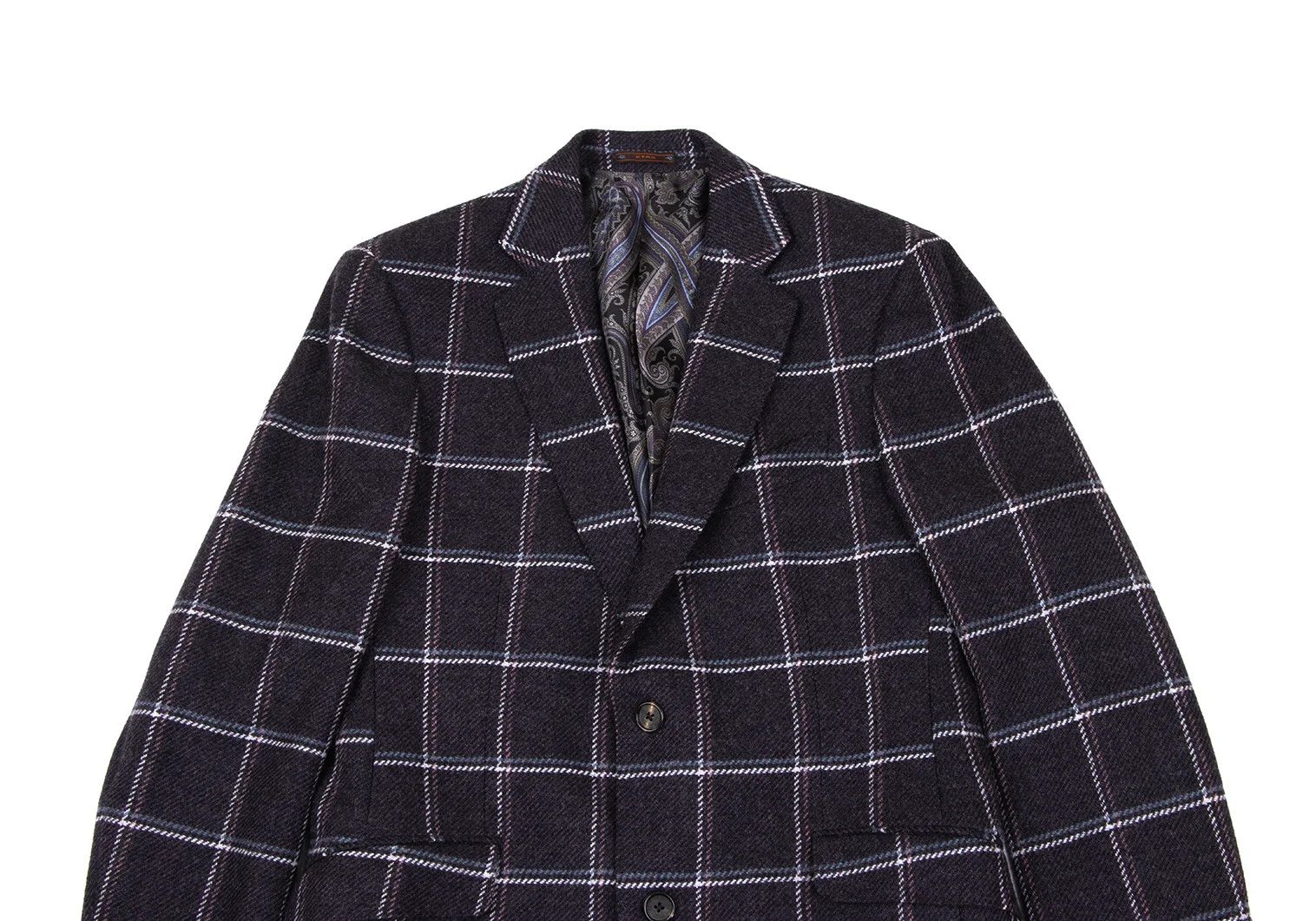 Etro Wool Check Jacket in Purple Size 52 Size US L / EU 52-54 / 3 - 3 Thumbnail