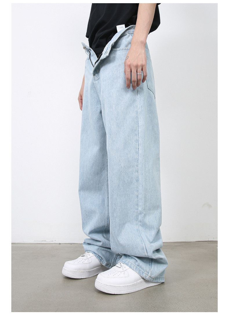 Japanese Brand × Jean Retro light blue men's loose washed all-match straight jeans Size US 32 / EU 48 - 5 Thumbnail