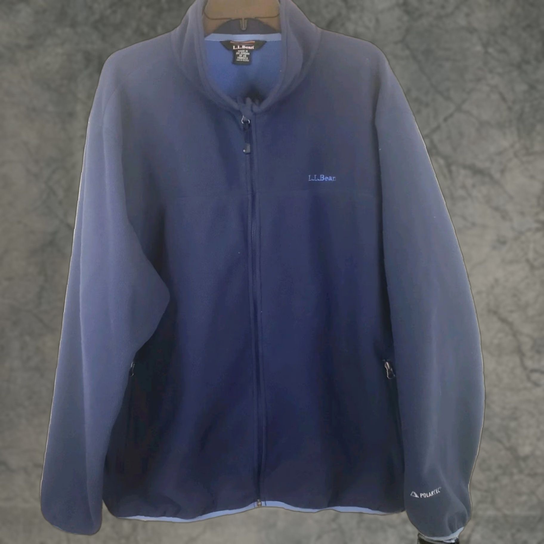 Vintage L.L. Bean Jacket Mens 2XL Blue Fleece Full Zip Polartec Mid-Length Windbreaker Pockets Size US XXL / EU 58 / 5 - 1 Thumbnail