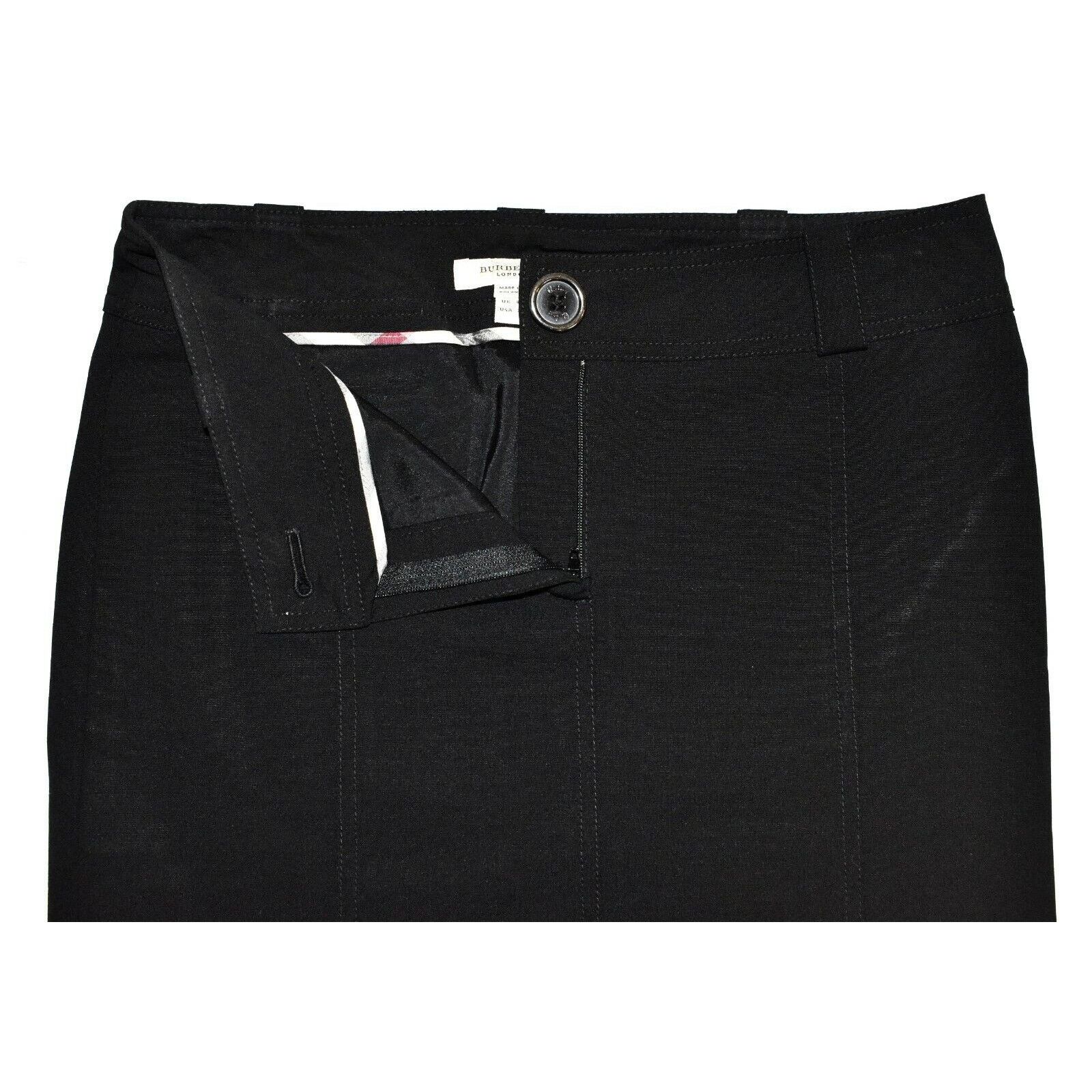 Burberry BURBERRRY LONDON Blk Wool Back Flap Pockets Pencil Skirt 2 Size 26" / US 2 / IT 38 - 4 Thumbnail