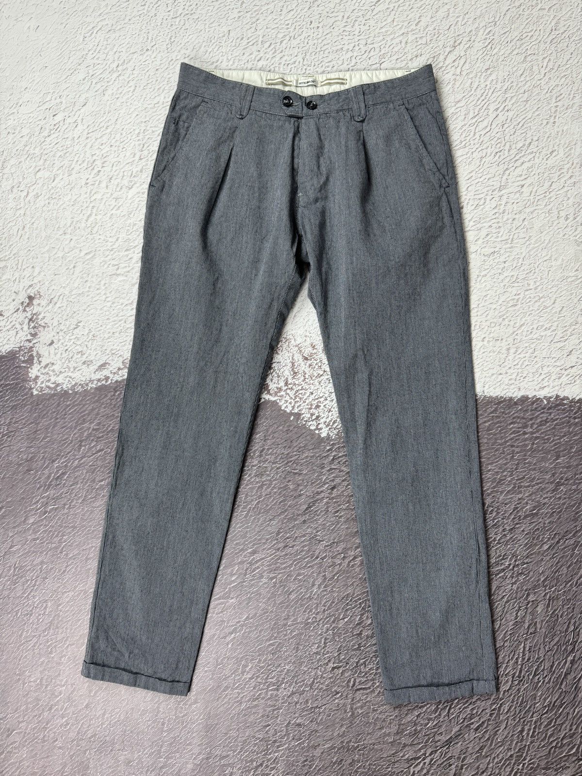 Officina36 Officina 36 cotton striped grey cropped chino pants Size US 30 / EU 46 - 3 Thumbnail