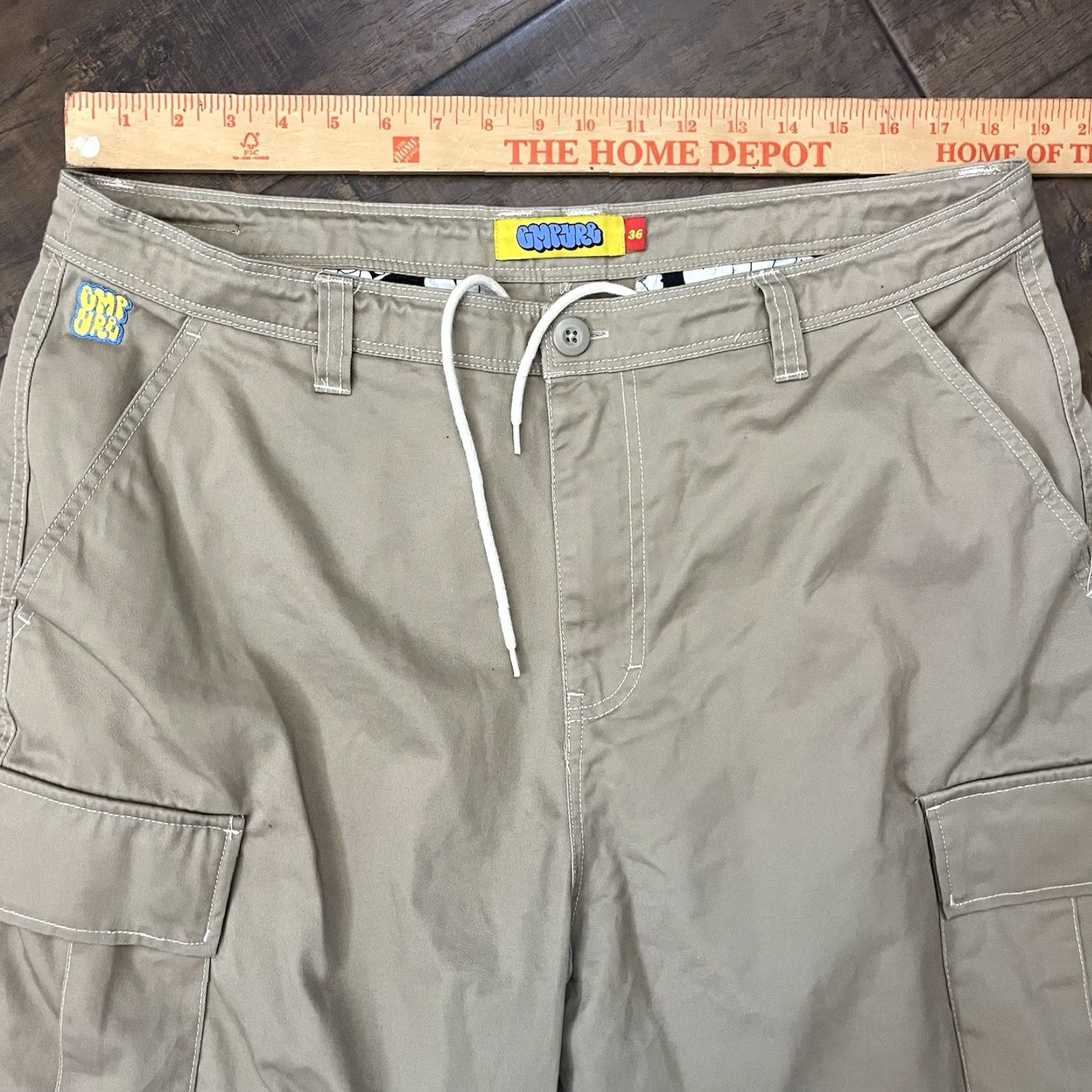 Empyre VINTAGE Empyre Cargo Pants Men 36x28 Baggy Carpenter Double Knee Drawstring Casual Workwear 90s Grunge Denim Size US 36 / EU 52 - 2 Thumbnail