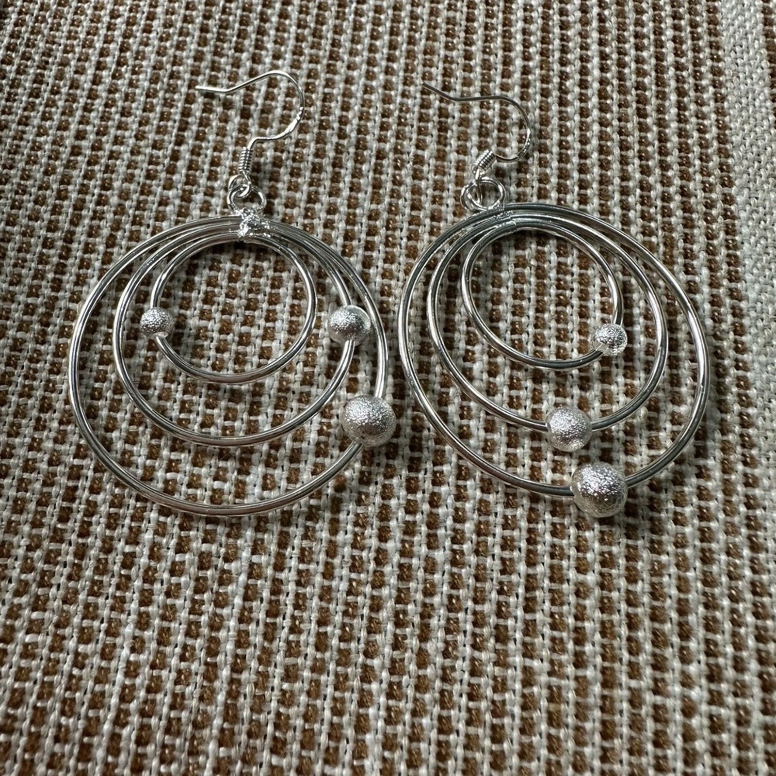Other Sterling Silver Three circle beads Earrings for Women Size ONE SIZE - 5 Thumbnail