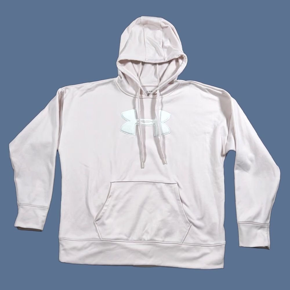Under Armour Under Armour Hoodie Womens XL Light Pink Pullover Logo Pockets Hooded All Seasons Casual Activewear Sweatshirt Size XL / US 12-14 / IT 48-50 - 1 Thumbnail