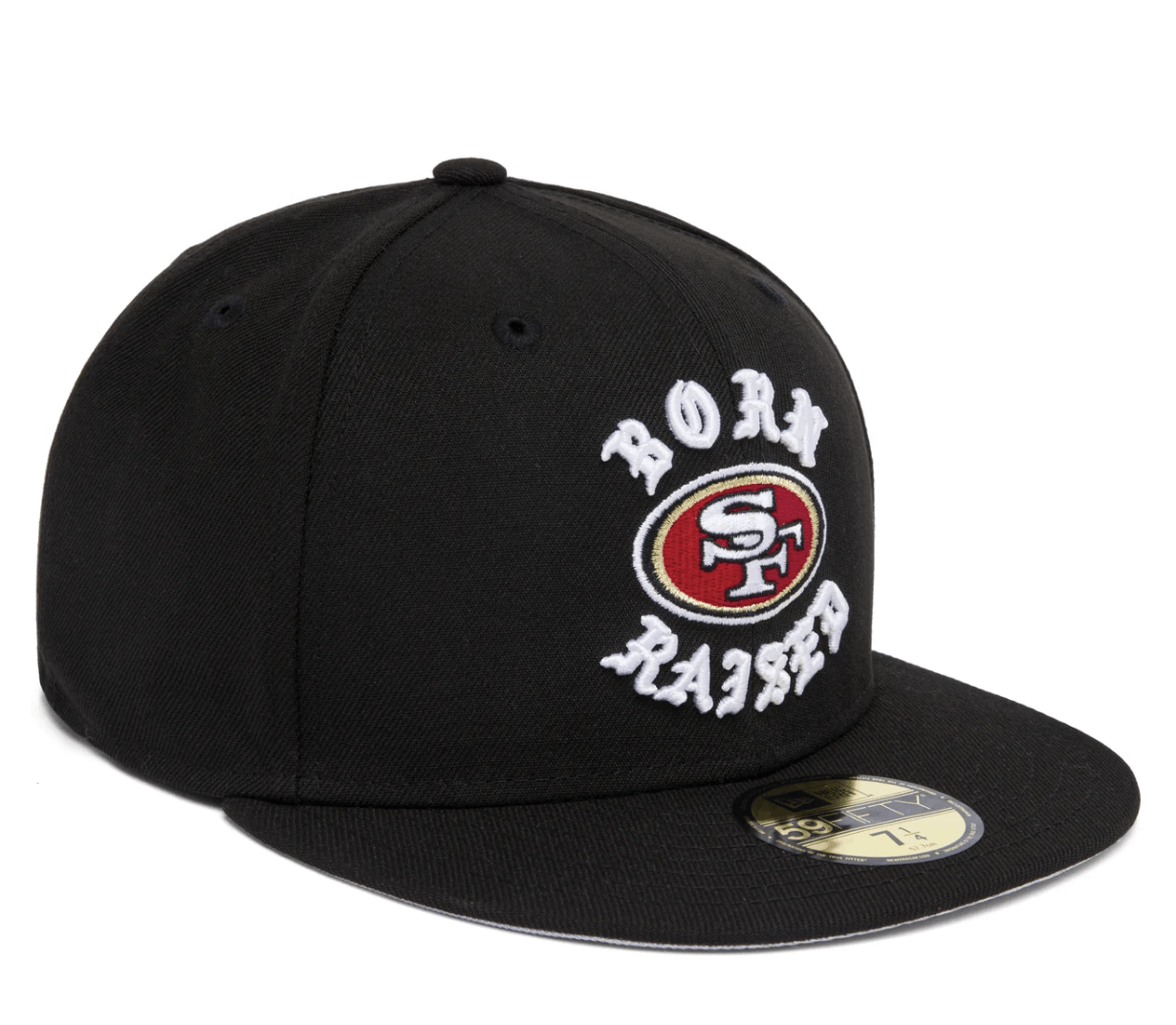 7 3/8) BORN X RAISED + 49ERS FITTED ROCKER HAT: BLACK