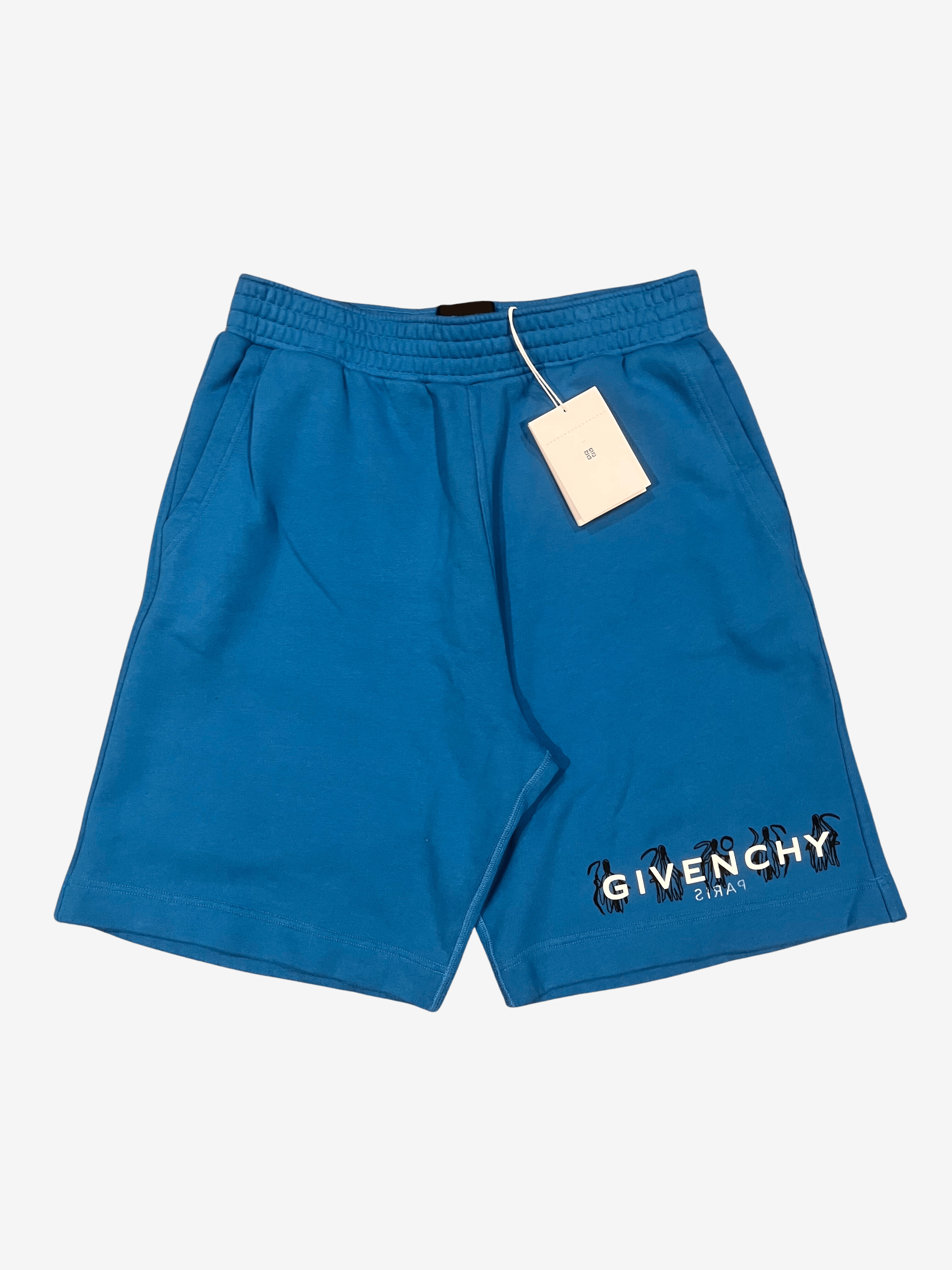 Givenchy $798 Givenchy Blue Runway Logo Shorts Medium Size US 34 / EU 50 - 1 Thumbnail