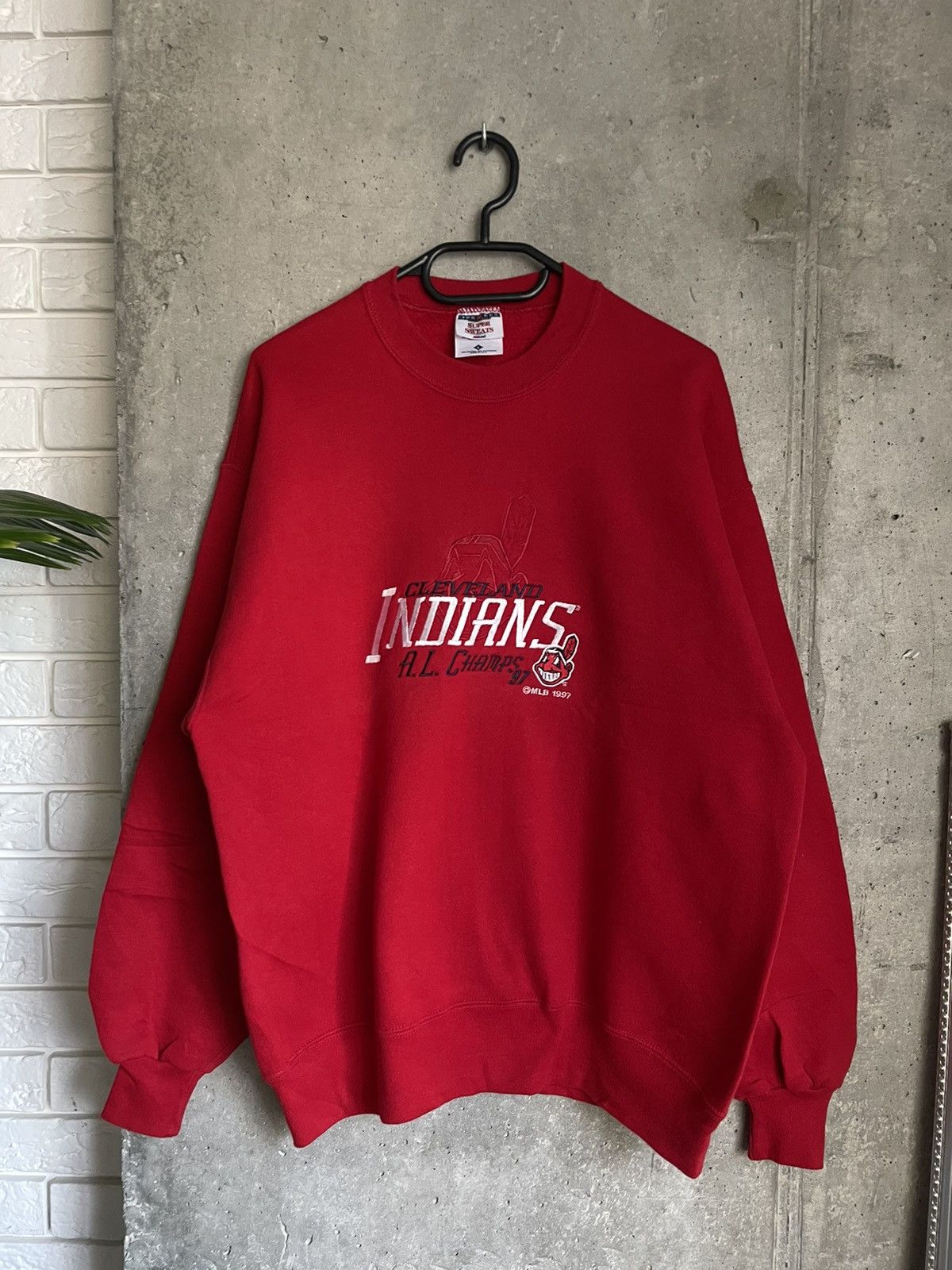 MLB Rare Vintage Cleveland Indians Champs 1997 Jerzees Y2k Swtsh Size US L / EU 52-54 / 3 - 8 Thumbnail