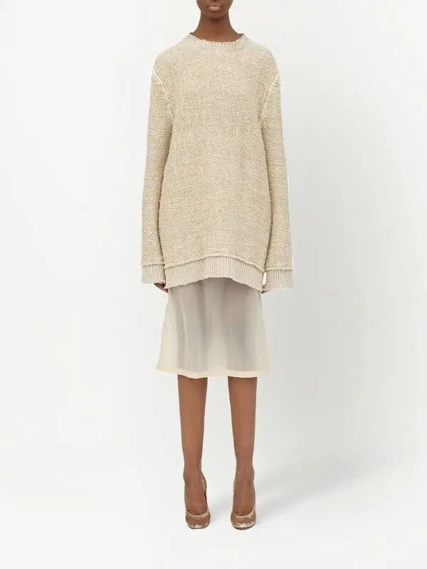 Maison Margiela o1y0625 Sweater in Beige Size L / US 10 / IT 46 - 2 Thumbnail