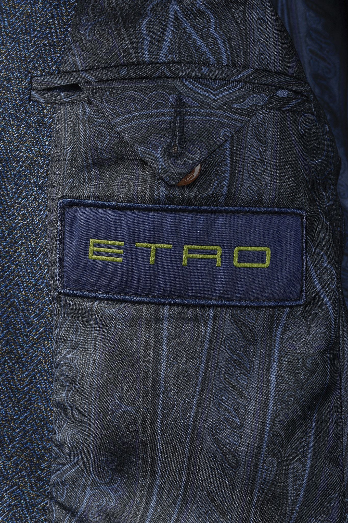 Etro Etro Indigo Herringbone Single-Breasted Blazer Jacket Size 40R - 9 Thumbnail