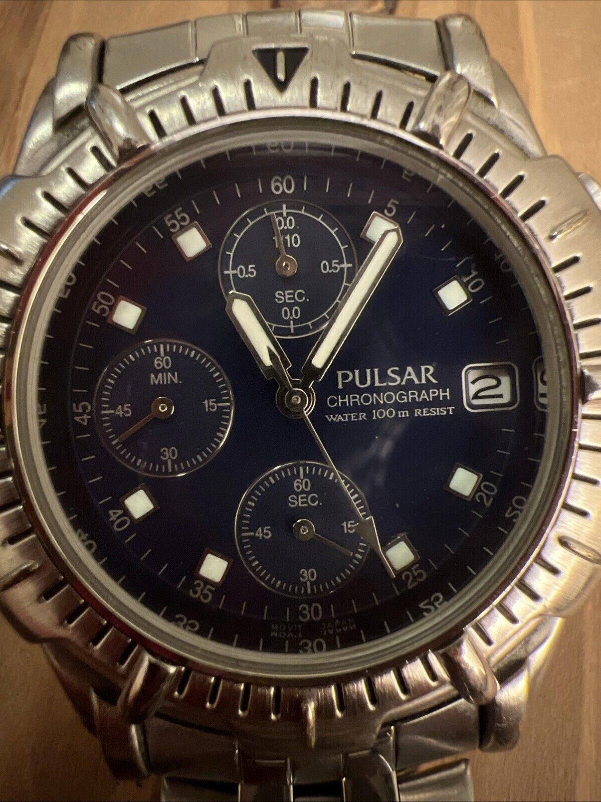 Pulsar PULSAR (by Seiko) V657-X018 CHRONOGRAPH Watch New Battery Size ONE SIZE - 3 Thumbnail