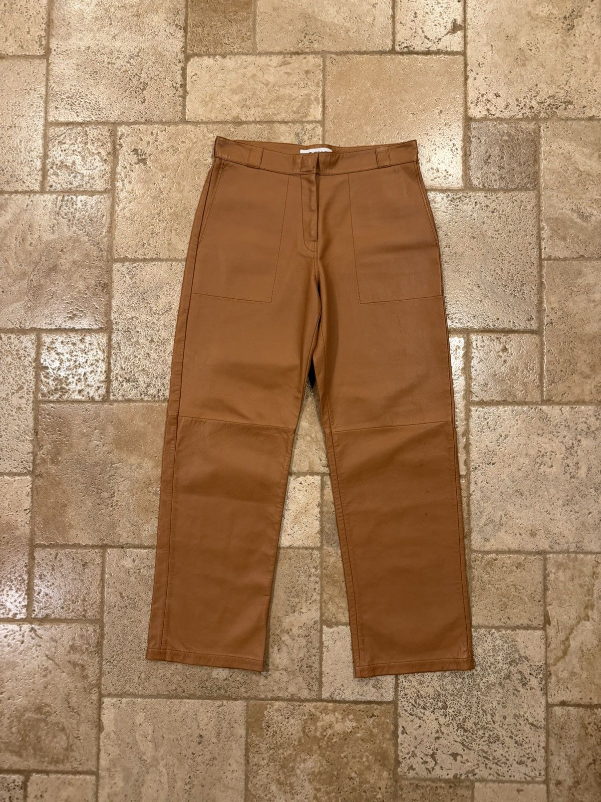 Loewe Loewe Pantalon Broncead Calfskin Leather Tan Trouser Pants Size US 33 - 17 Thumbnail