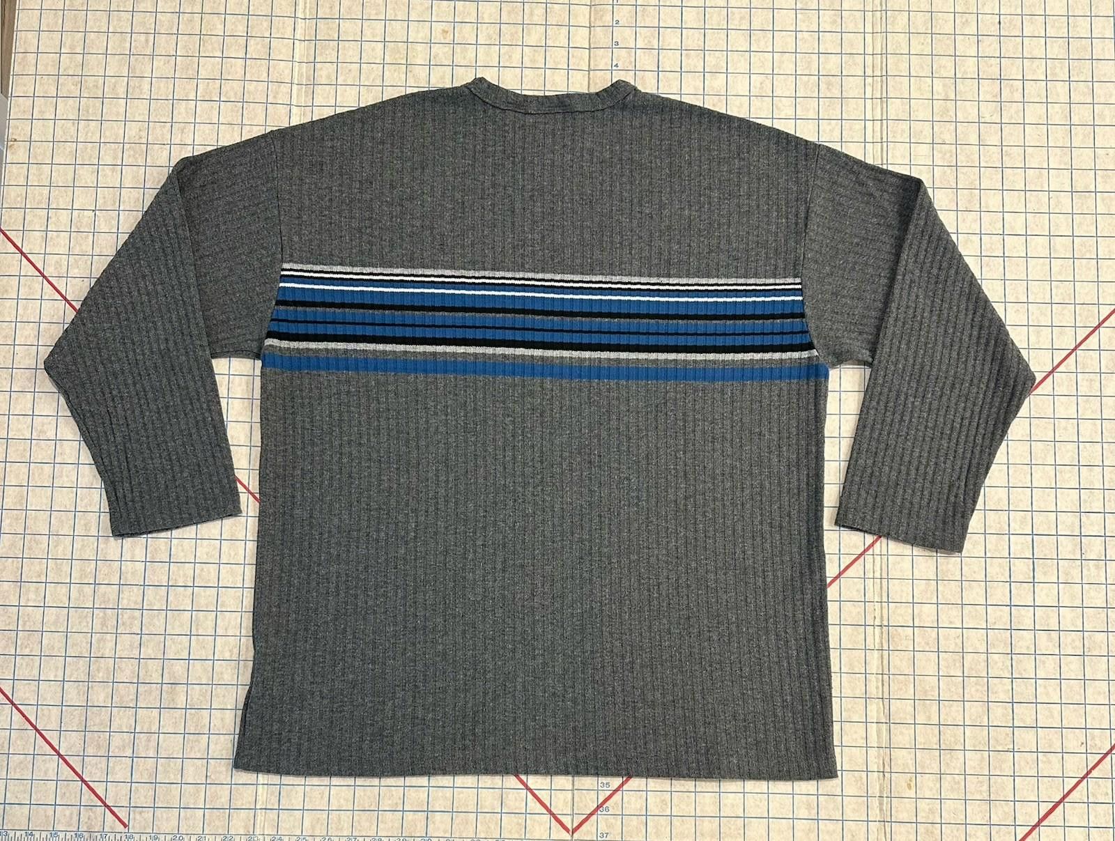 Designer Center Stripe Sweater Pullover Zonz Acrylic Horizontal Size US XL / EU 56 / 4 - 4 Thumbnail