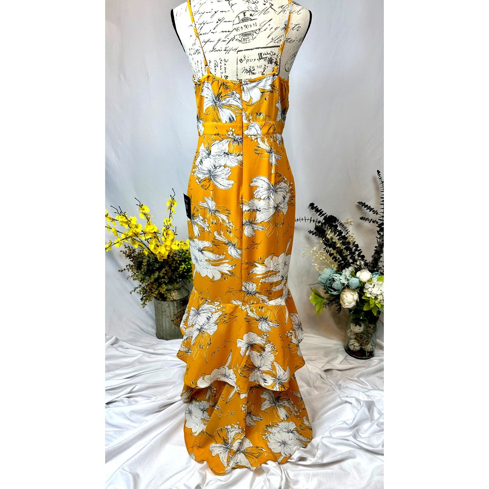 Other Lulu’s Darling Daylily Mustard Floral Hi-Lo Maxi Dress M Size M / US 6-8 / IT 42-44 - 14 Thumbnail