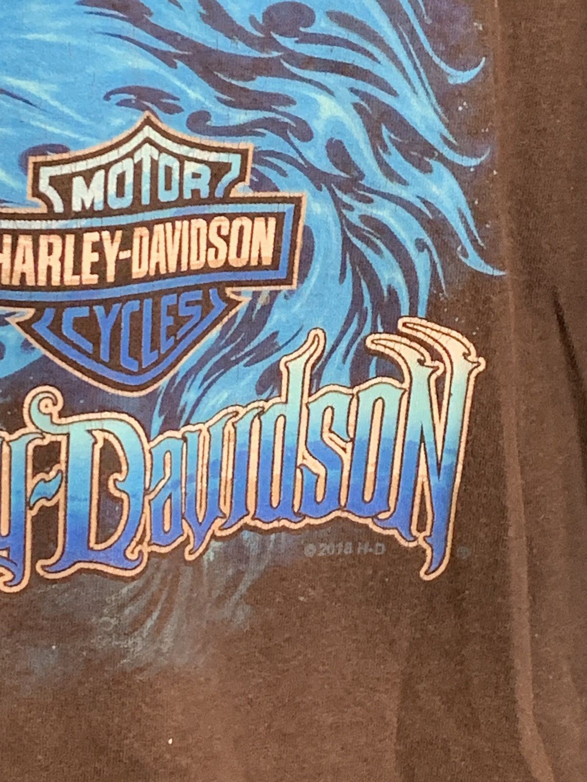 Designer × Harley Davidson *RARE* Harley Davidson Blue Flame Eagle Adirondack NY Shirt Size US XL / EU 56 / 4 - 5 Thumbnail