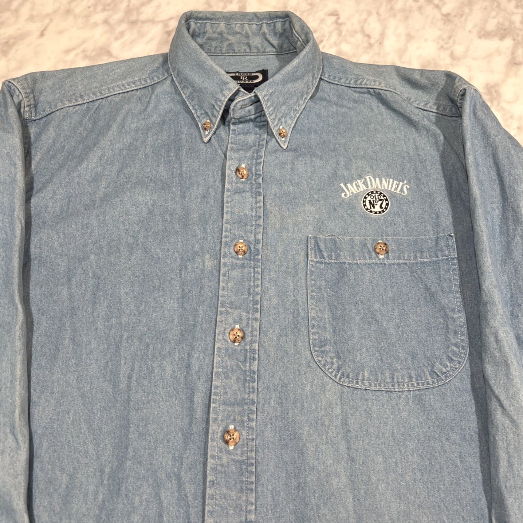 Denime VINTAGE Jack Daniel’s Denim Button Down Shirt Men Large Long Sleeve Embroidery Fade USA Shirt Mens L Blue Embroidery USA 90s Size US L / EU 52-54 / 3 - 2 Thumbnail