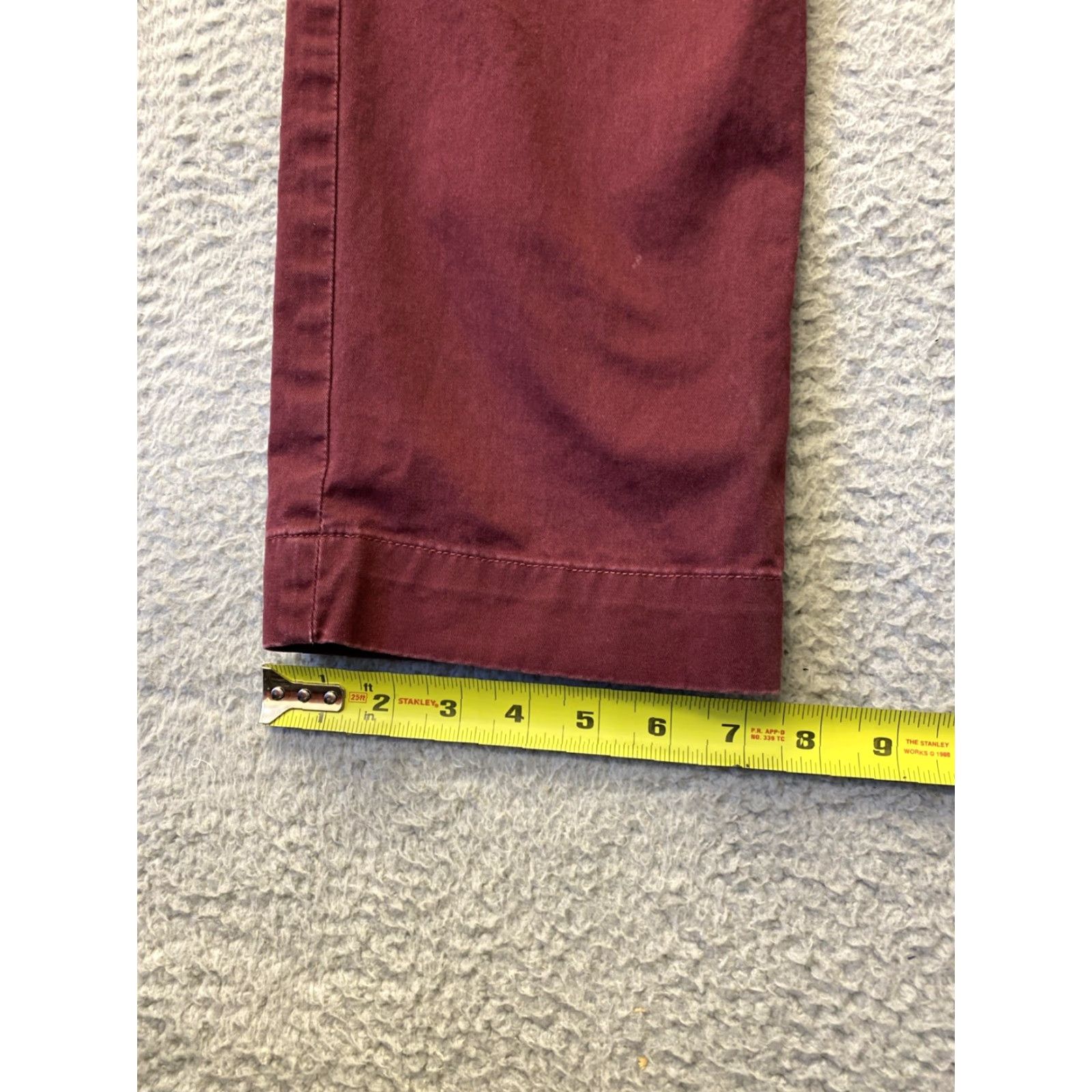 Polo Ralph Lauren Polo Ralph Lauren Chino Trousers Mens 34x34 Burgundy Straight Slim Cotton Canvas Maroon Pockets Graphic Crop Classic Pants Size US XS / EU 42 / 0 - 5 Thumbnail