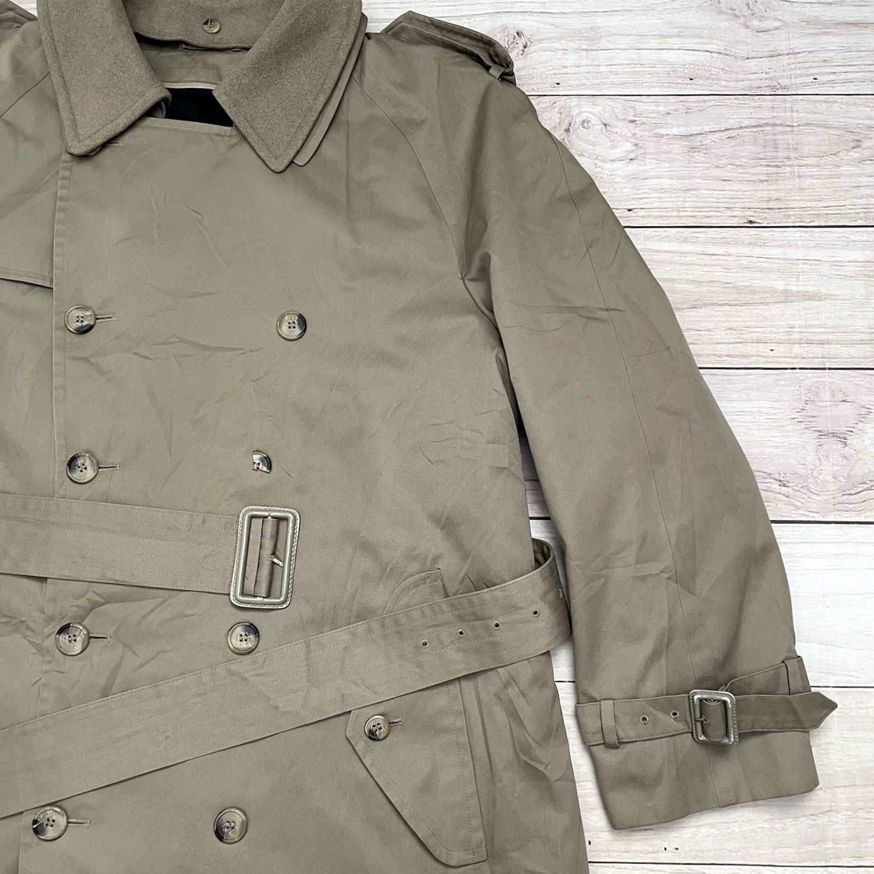 Vintage VINTAGE London Club Coat Trench Long Beige Men 44 Lined Nylon Canvas Button Zip? No Zip Size US S / EU 44-46 / 1 - 4 Thumbnail