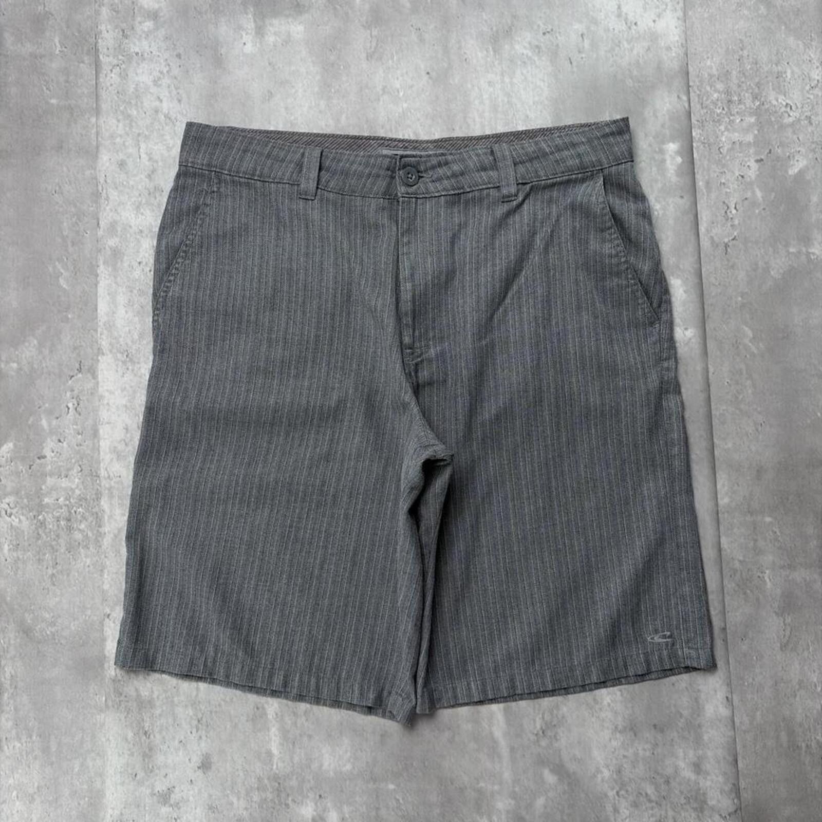 O'Neill Y2K Grey O’Neill Surf Grunge Pinstripe Baggy Skater Shorts Size US 34 / EU 50 - 2 Thumbnail