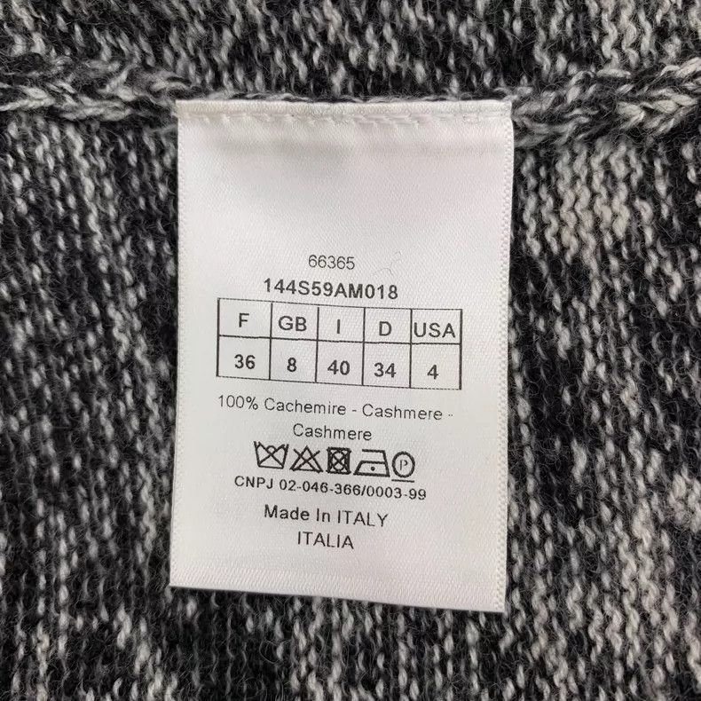 Dior Dior Black and gray love dinosaur inlaid cashmere round-nec Size XS / US 0-2 / IT 36-38 - 6 Thumbnail