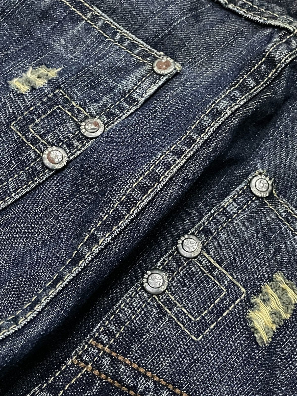 Japanese Brand Lemans Japan Asymmetrical Panel Heavy Stitch Boro Jeans Size US 32 / EU 48 - 23 Thumbnail