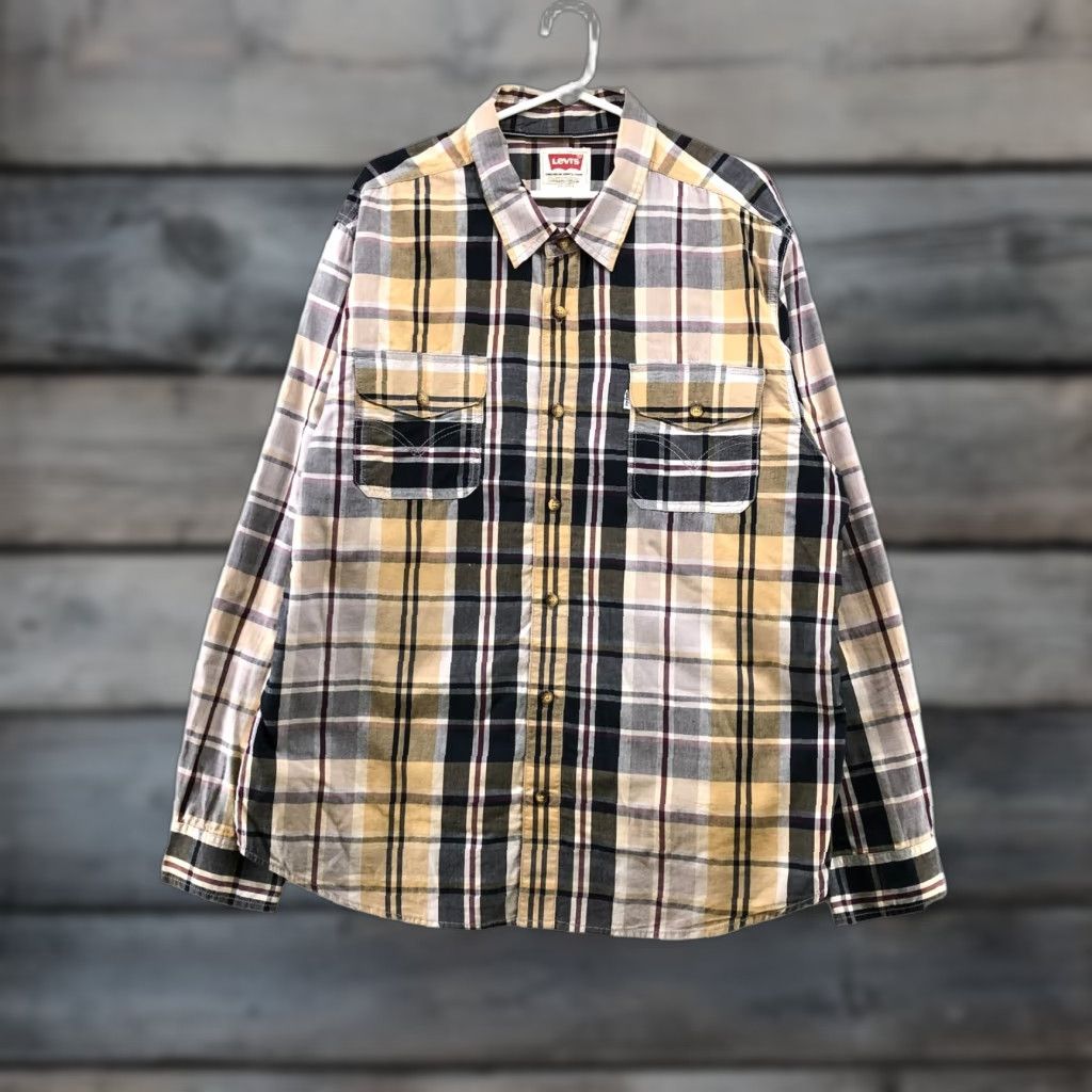 Levi's Levi's Western Shirt Mens 2XL Button-Up Plaid Cotton Casual Multicolor Long Sleeve Colorful Western Men Size US XXL / EU 58 / 5 - 1 Thumbnail