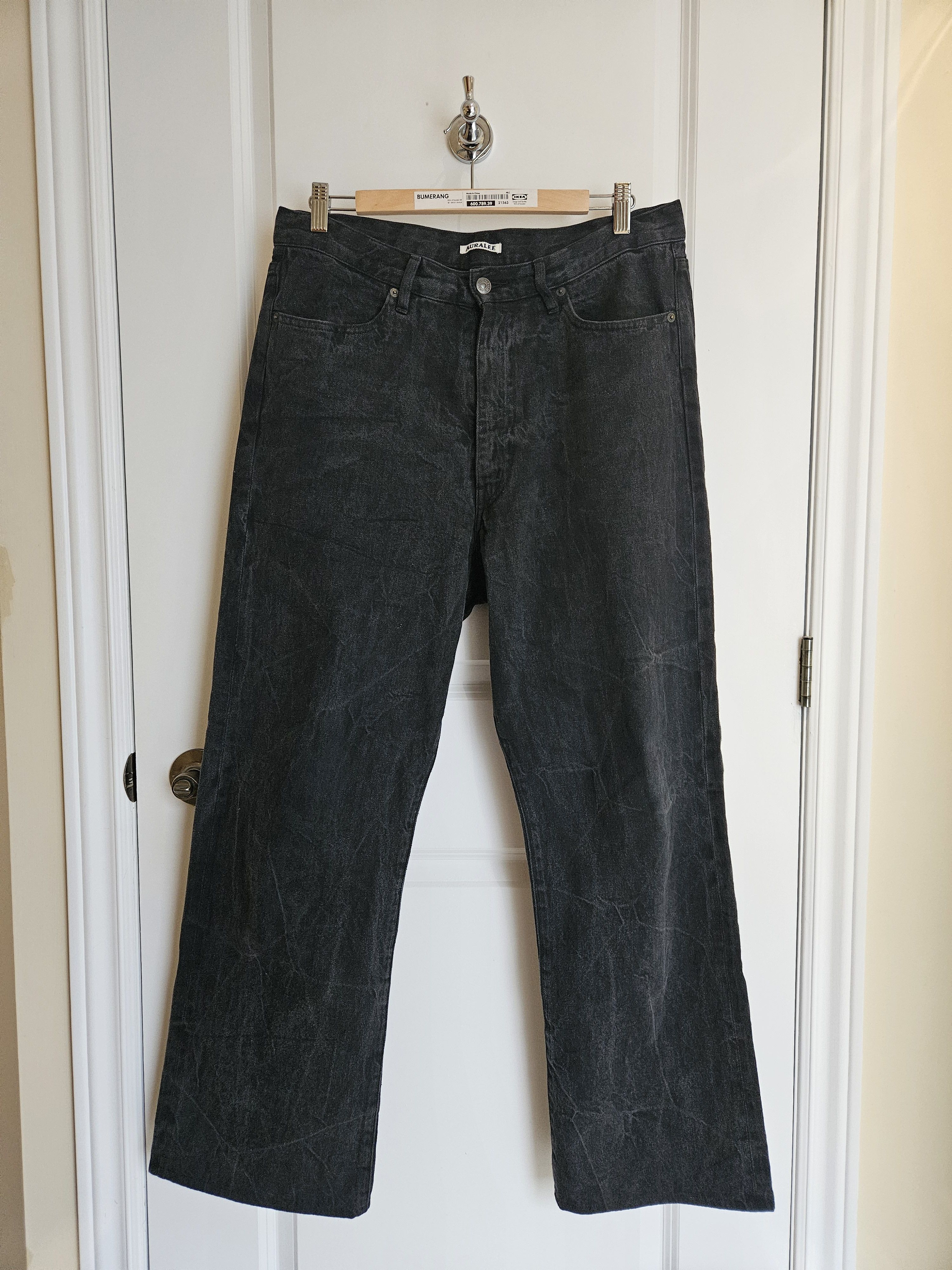 Auralee Selvedge Faded Light Denim (Lightning Effect) Size US 34 / EU 50 - 2 Thumbnail