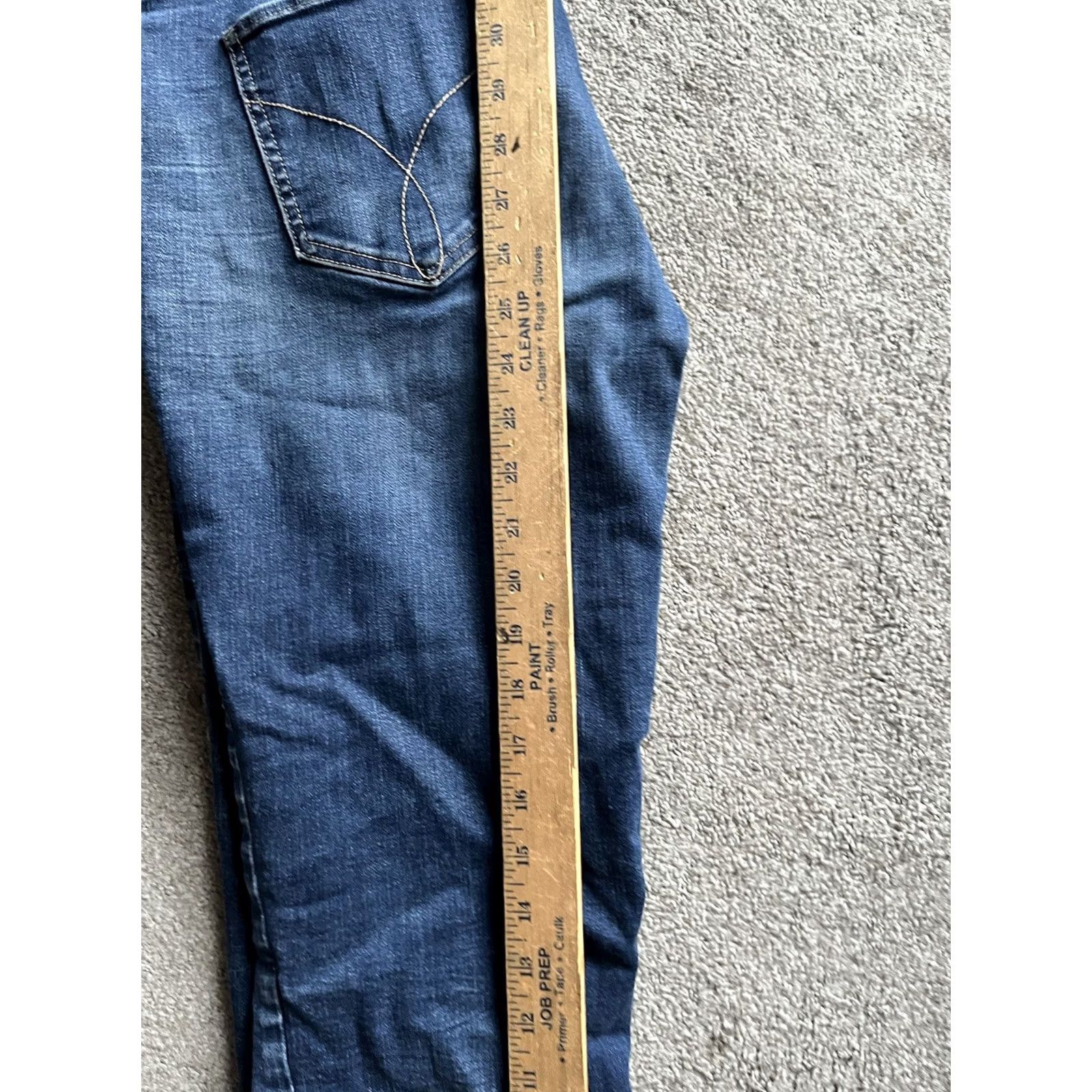 Calvin Klein Calvin Klein Jeans Pants Womens 29x30 Blue Dark Wash Denim Straight Leg Mid Rise Size 29" - 6 Thumbnail