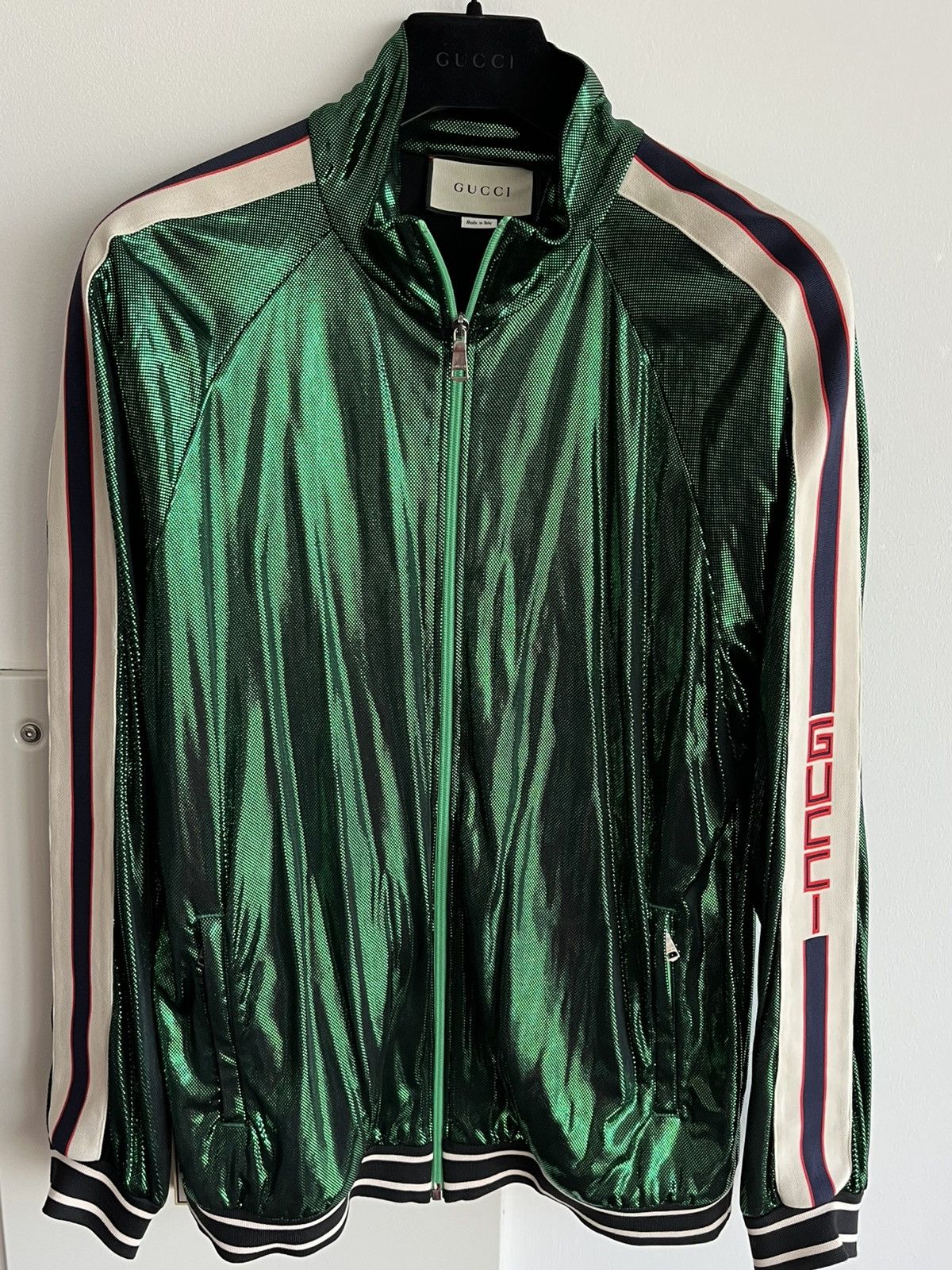 $4k Value Super Runway Gucci Glitter Laminated Track Jacket
