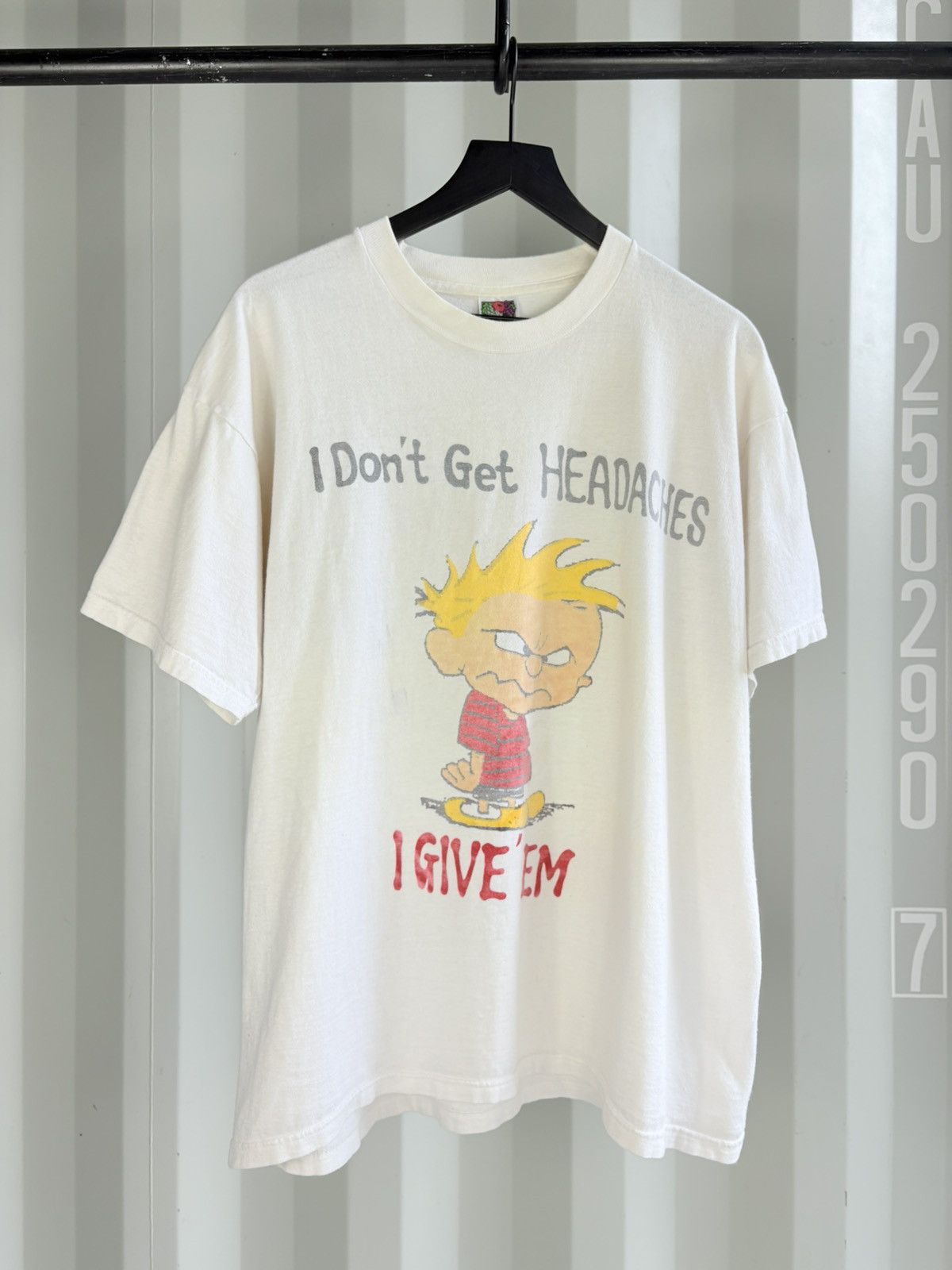 Vintage I give Headaches Shirt Thrashed Faded Grunge Band Size US XL / EU 56 / 4 - 1 Thumbnail