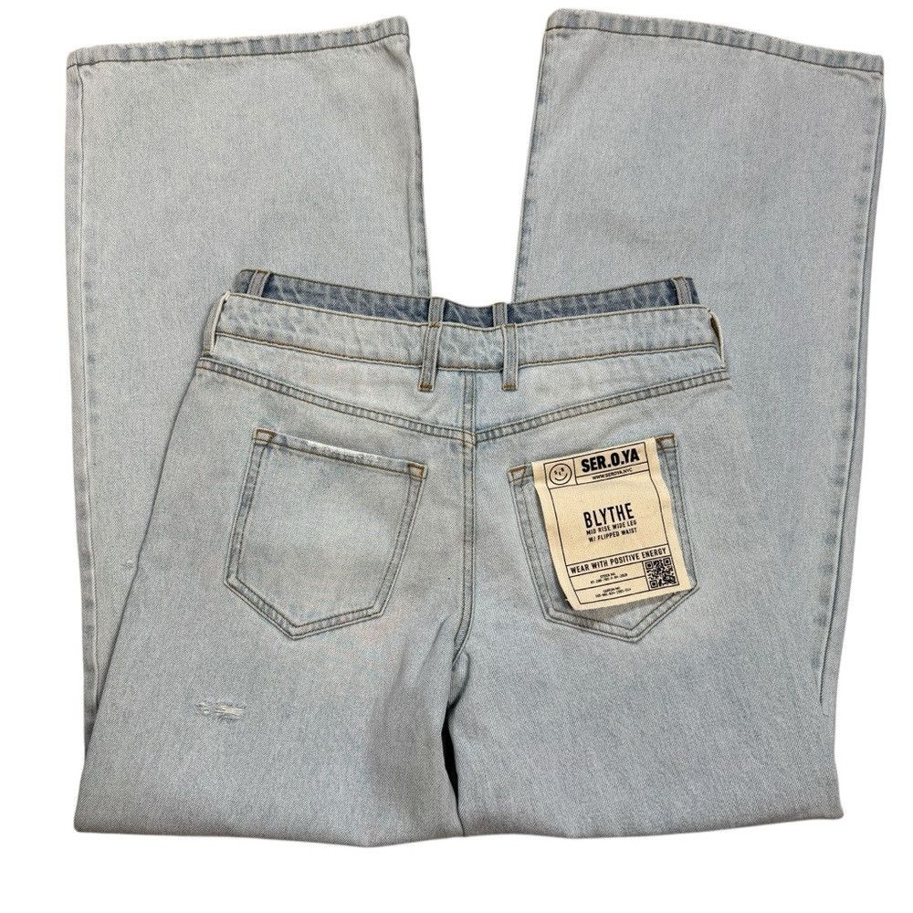 SER.O.YA NWT New $328 SER.O.YA Blythe Jeans in Skylight Size 28 Size 28" / US 6 / IT 42 - 5 Thumbnail