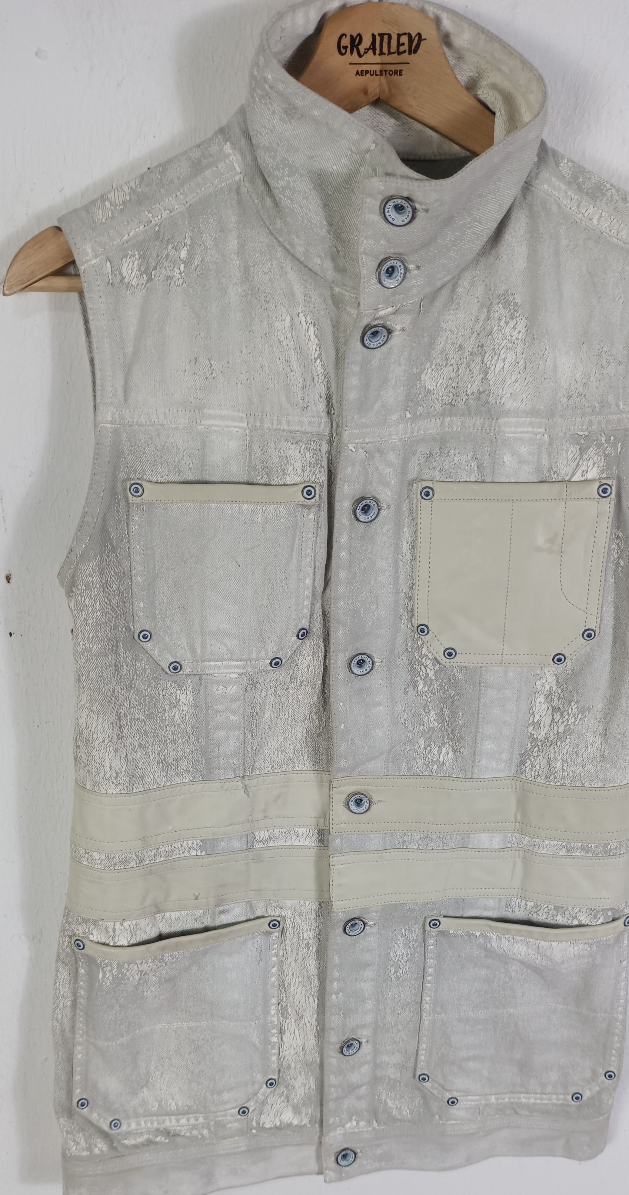 Diesel × Diesel Black Gold Diesel Black Gold Cow Leather Vest Jacket Size US S / EU 44-46 / 1 - 4 Thumbnail