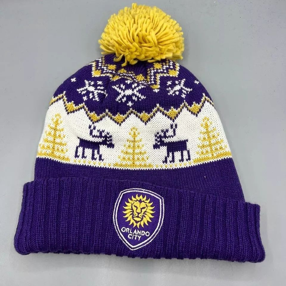 Adidas Orlando CIty Hat Men Adidas Cuffed Beanie Pom Pom Cap New Size ONE SIZE - 1 Thumbnail