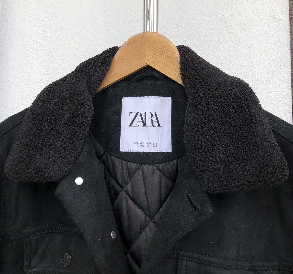 Zara Zara Velvet Lined Quilted Trucker Jacket With Sherpa Collar Size US M / EU 48-50 / 2 - 13 Thumbnail
