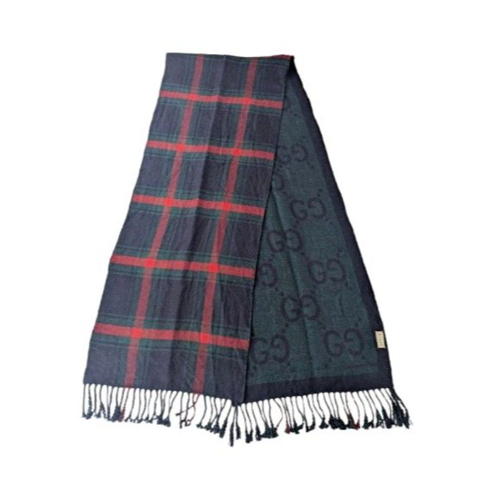 Gucci Gucci GG Monogram Check Scarf Cashmere Multicolor Size ONE SIZE - 1 Thumbnail