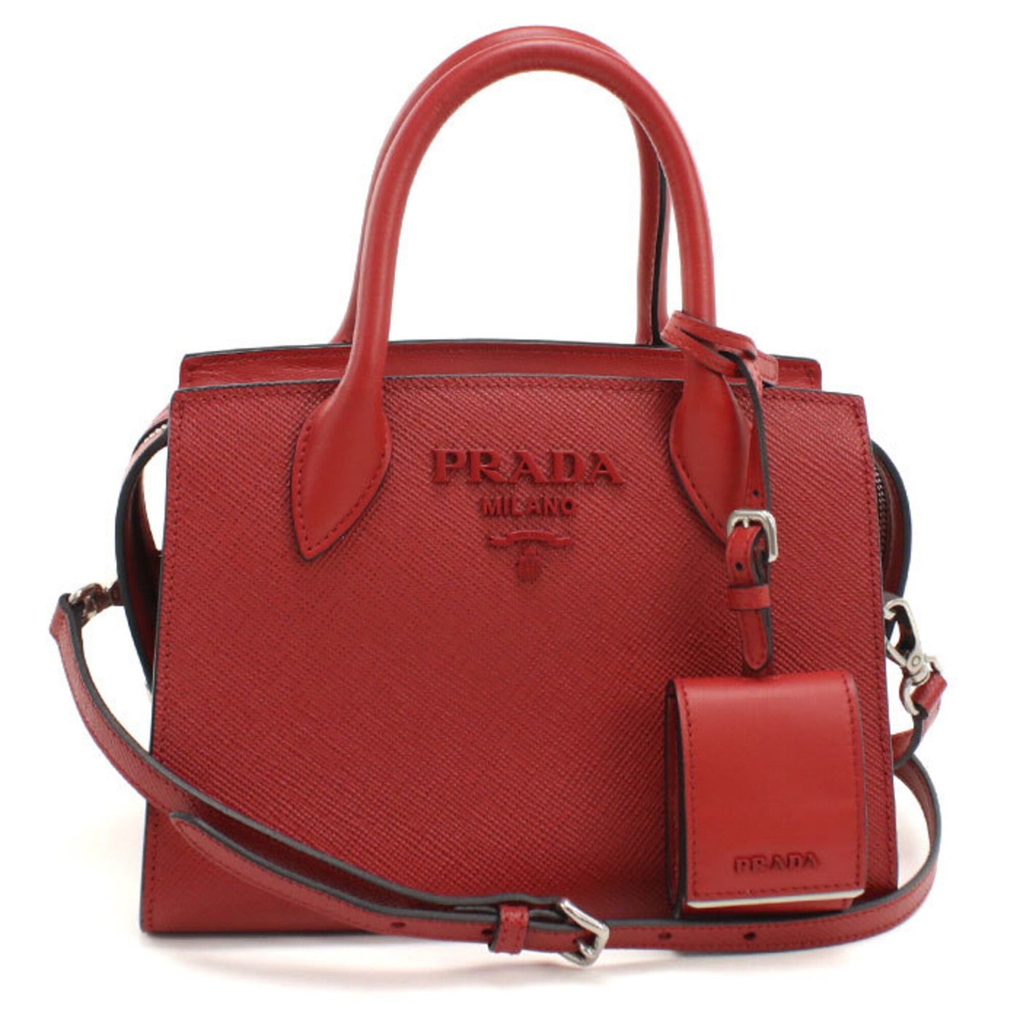 Prada Prada handbag 1BA156 2-way Saffiano leather women's red Size ONE SIZE - 1 Thumbnail