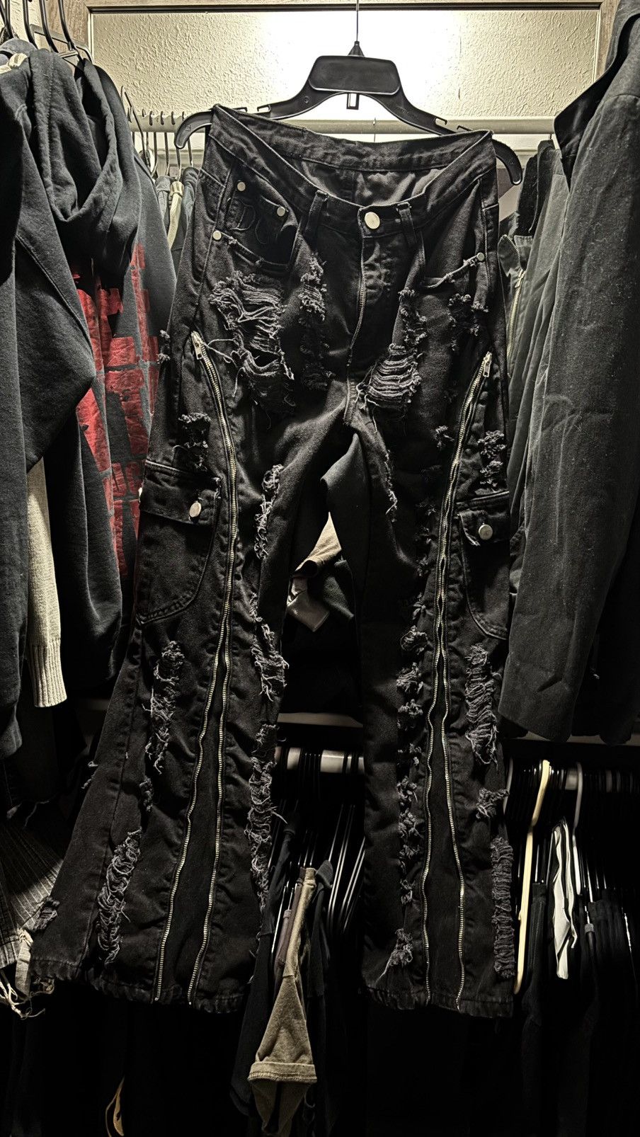 Other Distressed flared zipper denim Size US 32 / EU 48 - 2 Thumbnail