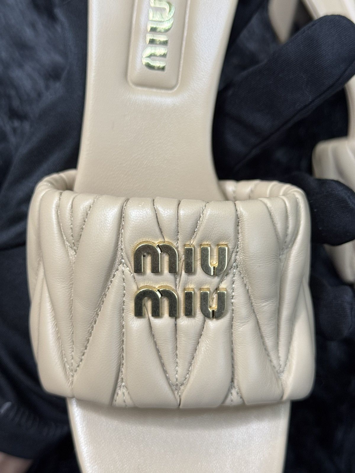 Miu Miu Miu Miu Nappa Matelassé Sandals Size US 7.5 / IT 37.5 - 3 Thumbnail