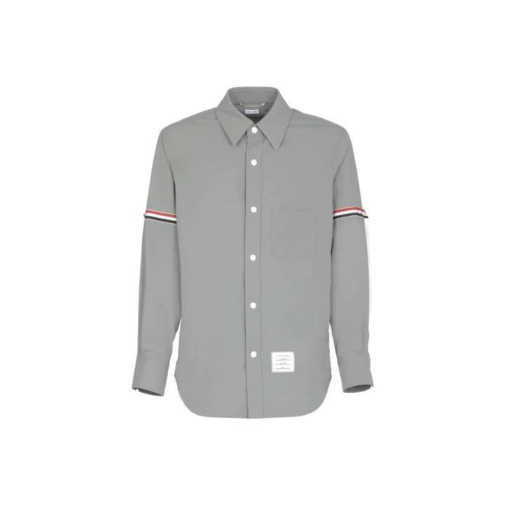 Thom Browne Thom Browne Classic Grey Stripe Long Sleeve Shirt 0079 Size US M / EU 48-50 / 2 - 1 Thumbnail