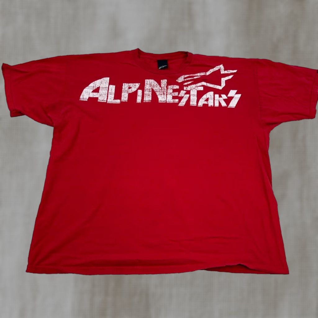 Alpinestars VINTAGE Alpinestars T-Shirt Men 2XL Red White Graphic Print Logo Gothic Punk Retro Skull USA Short Sleeve Short Sleeve Crew Neck Graphic Tee Man XS Size US XXL / EU 58 / 5 - 1 Thumbnail