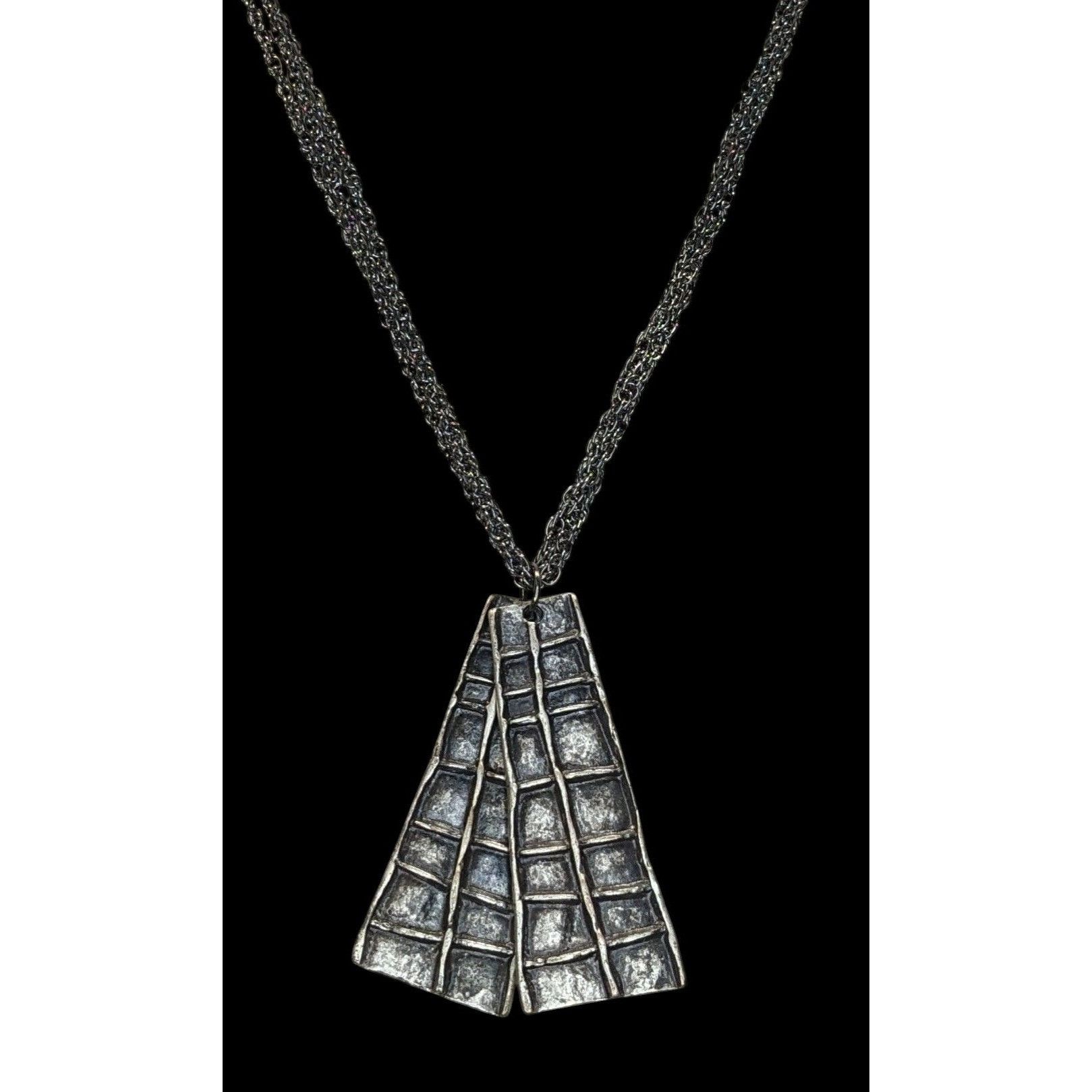 Other Brutalist Abstract Silver-Tone Pendant Necklace Size ONE SIZE - 2 Thumbnail