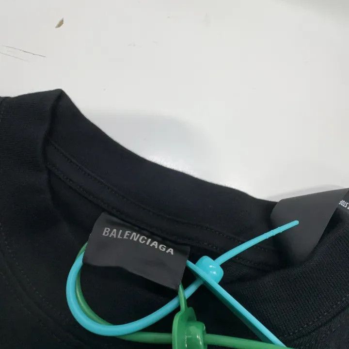 Balenciaga Balenciaga Black Logo Embroidered Short Sleeve T-Shirt 0079 Size US XS / EU 42 / 0 - 5 Thumbnail