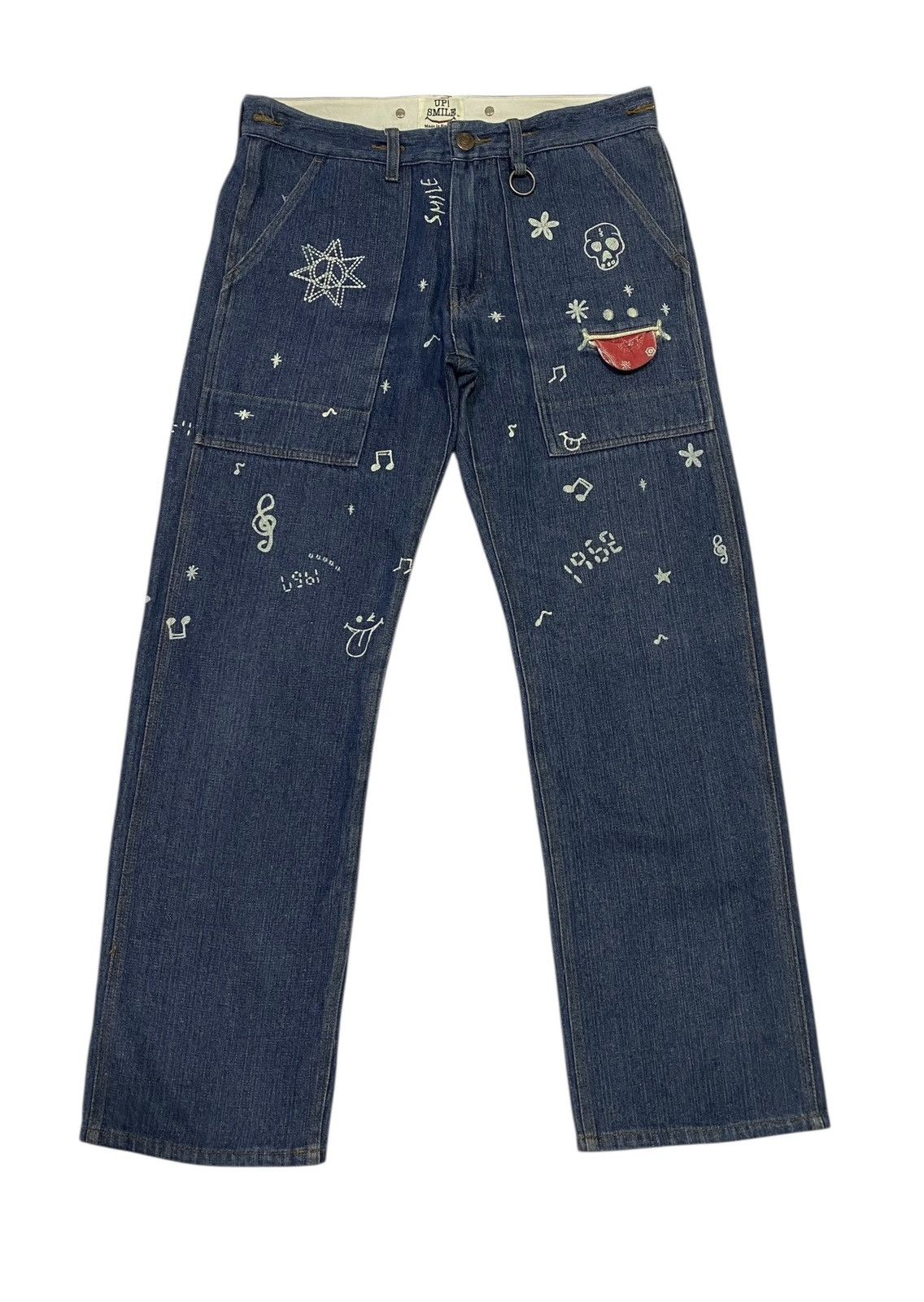 Japanese Brand Japanese Brand X Up Smile painted jeans Size US 34 / EU 50 - 1 Thumbnail