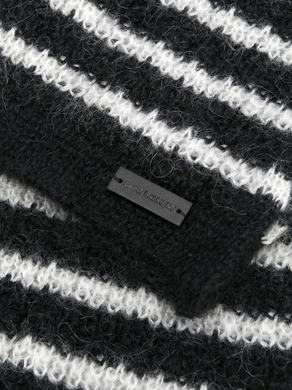 Saint Laurent Paris o1y0325 Size : OS / Scarf in Black/White Size ONE SIZE - 2 Thumbnail