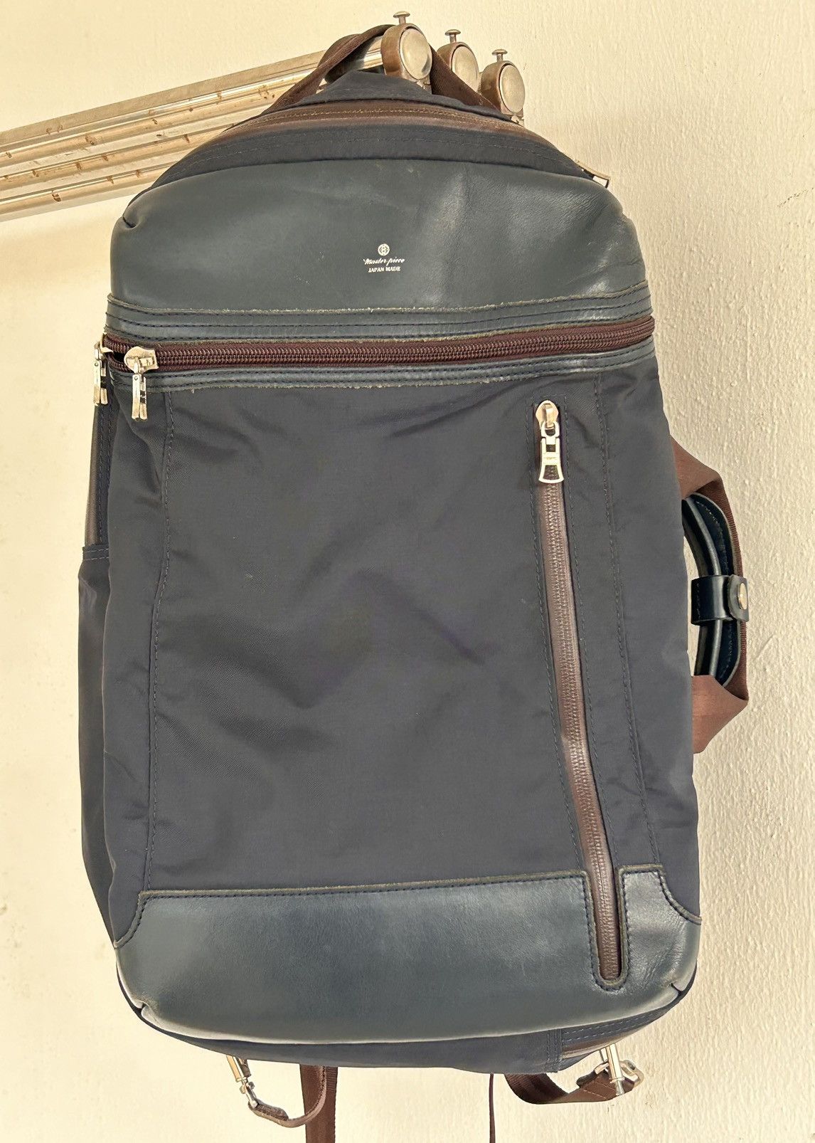 image of Masterpiece Bagpack Office Blue Leather Calf Holder, Men's