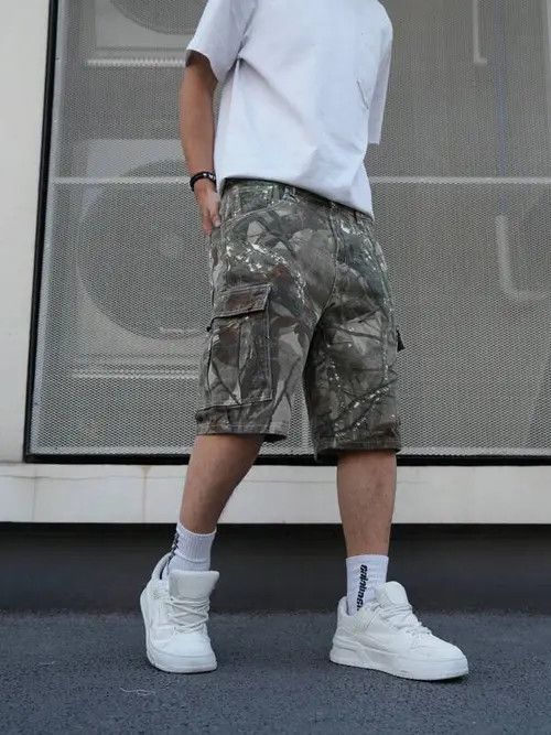 Japanese Brand American high street wide leg camouflage men's cargo jeans Size US 34 / EU 50 - 2 Thumbnail