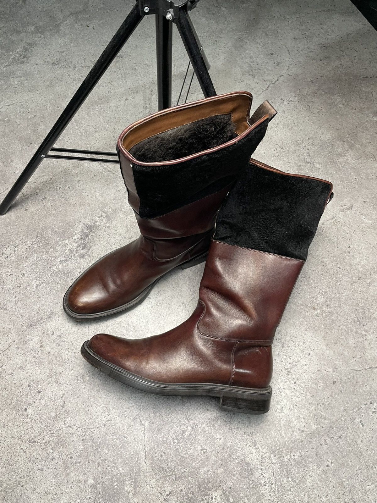 Santoni winter High Leather boots casual