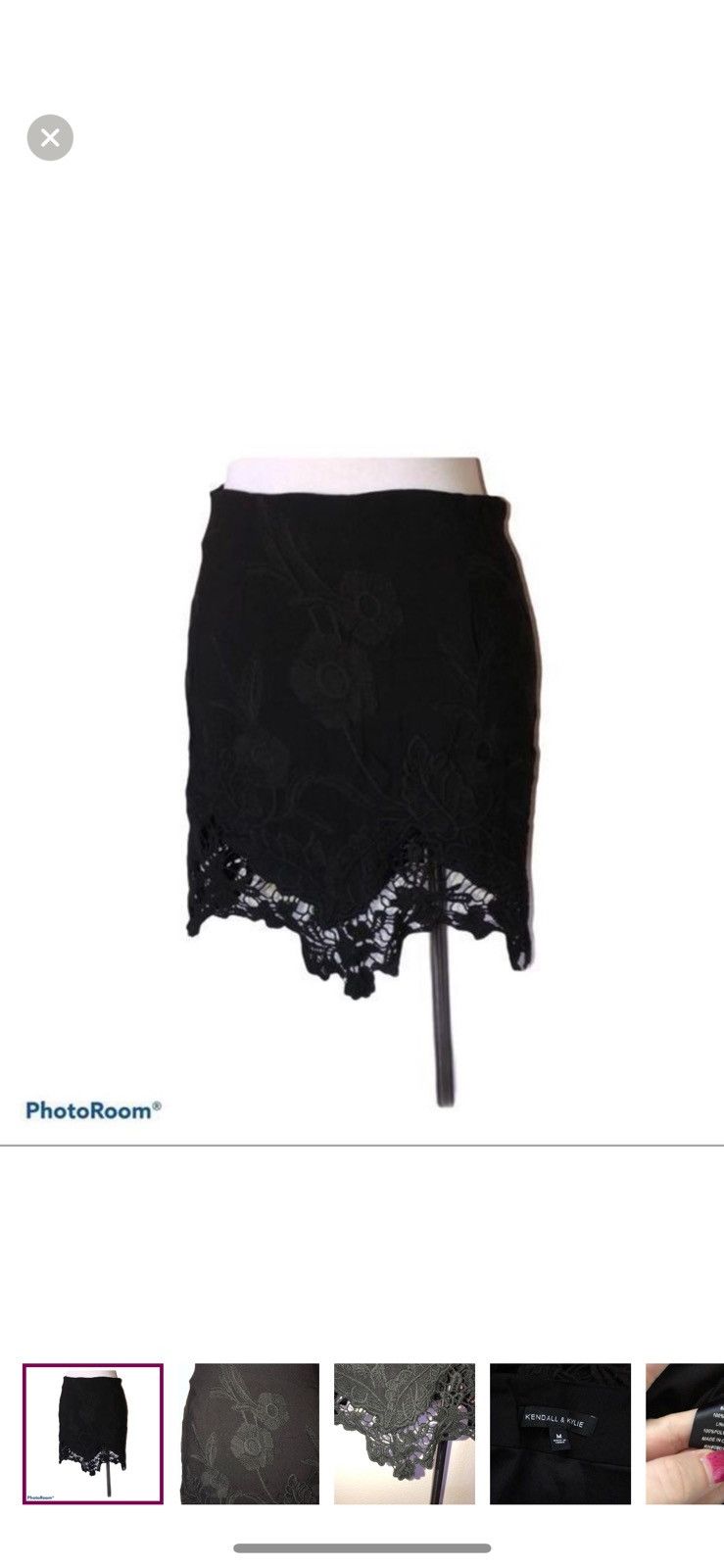 Kendall And Kylie Kendall & Kylie medium black embroidered mini skirt Size 28" / US 6 / IT 42 - 1 Thumbnail
