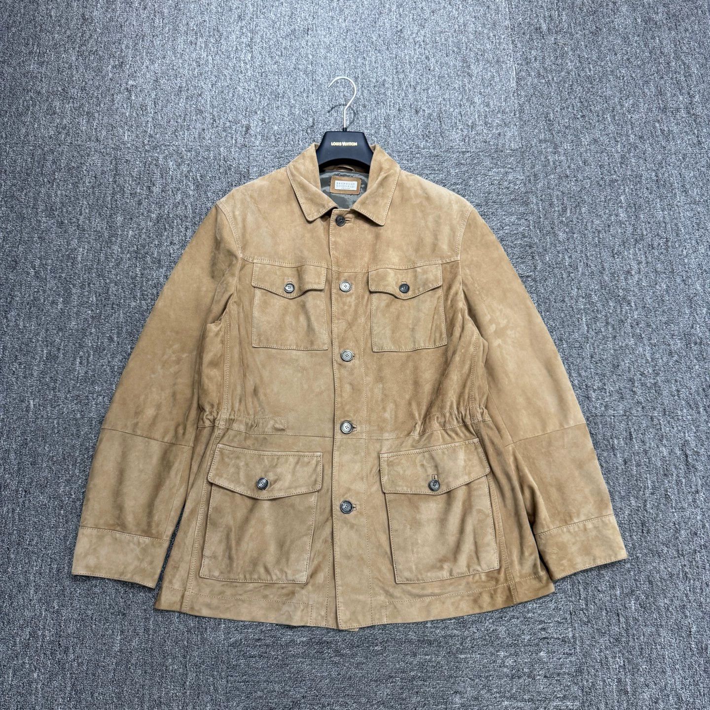Brunello Cucinelli BRUNELLO CUCINELLI Suede Safari Jacket Size S Size US S / EU 44-46 / 1 - 1 Thumbnail